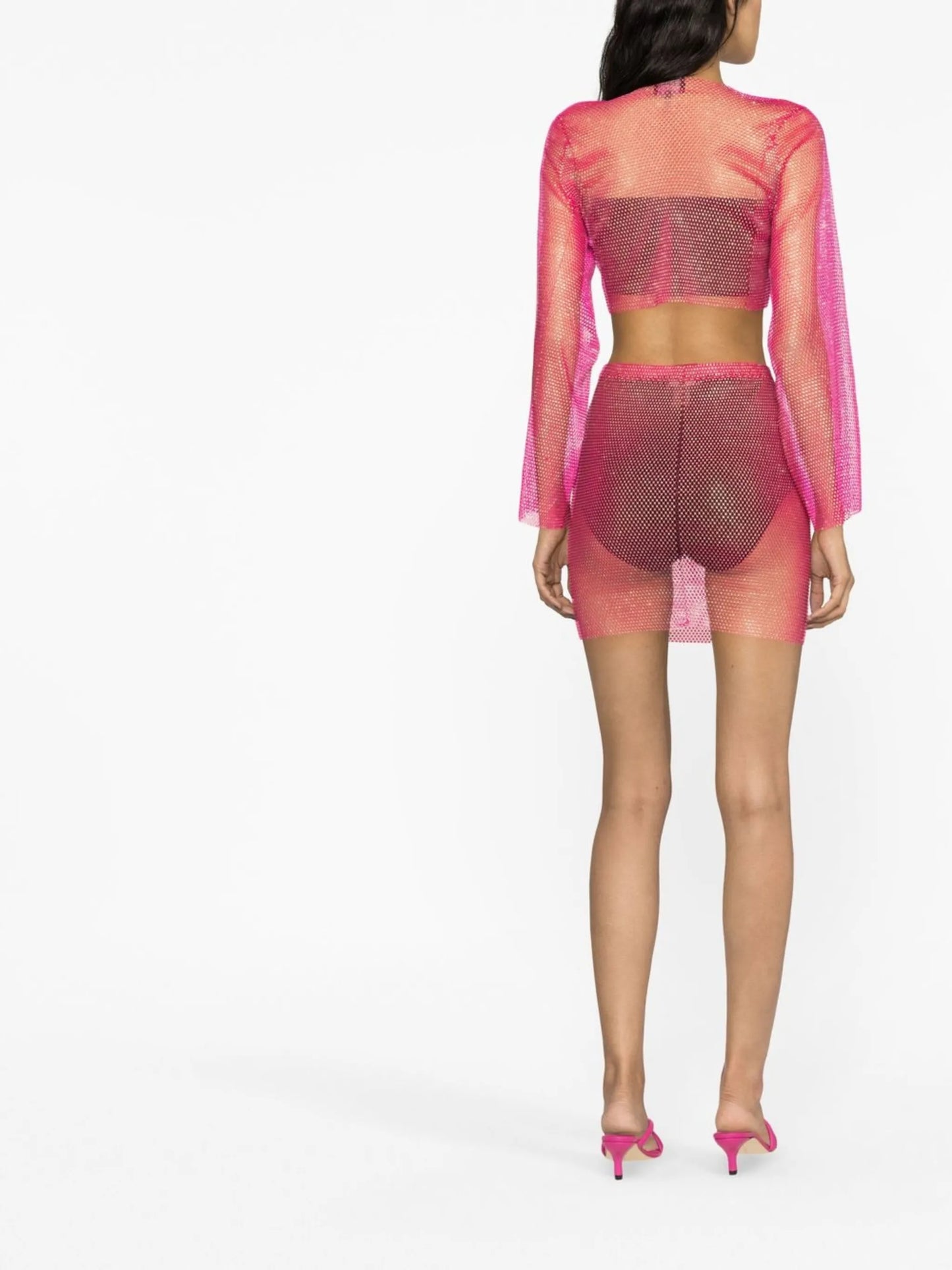 crystal-embellished cropped top
