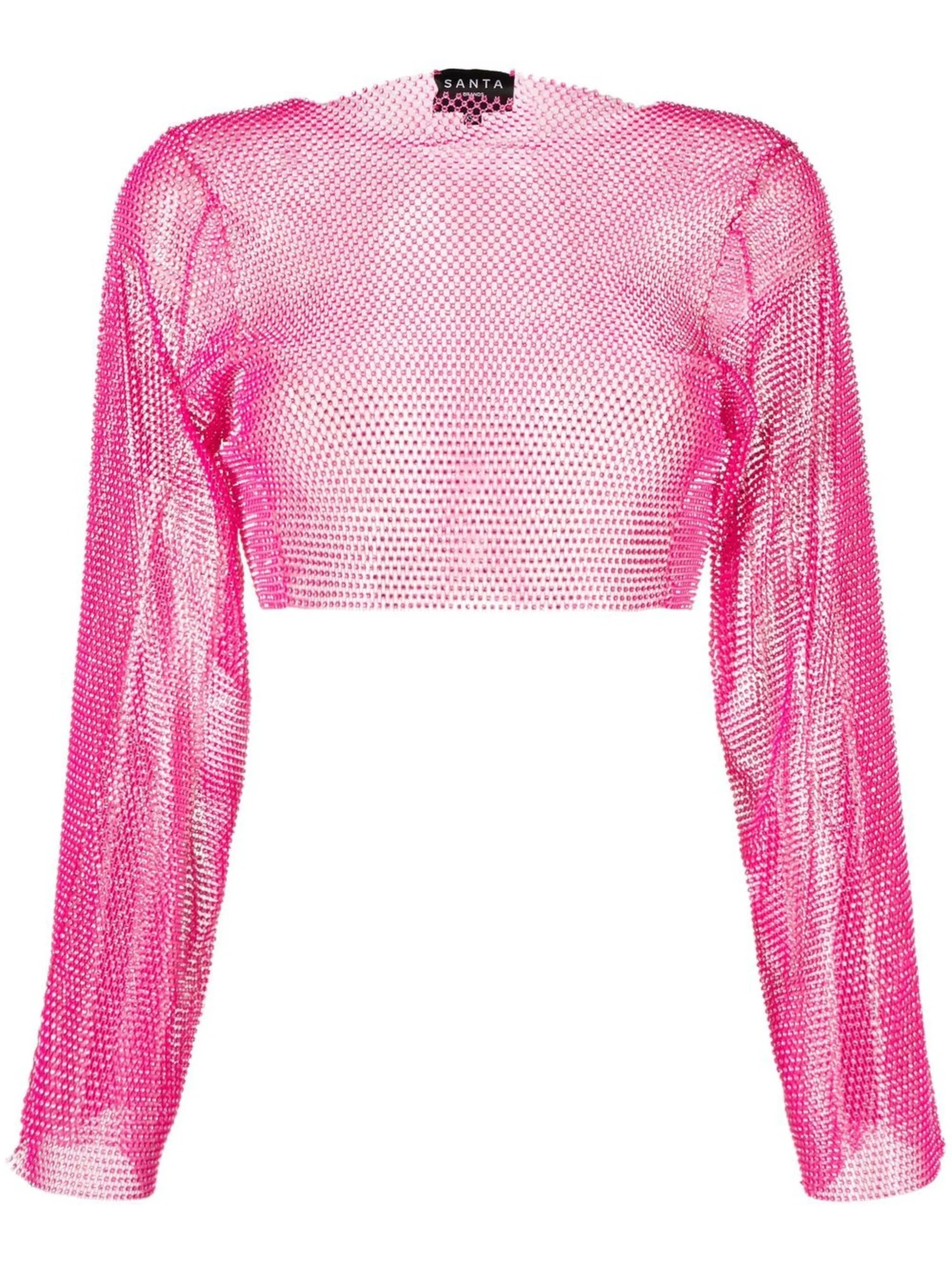 crystal-embellished cropped top
