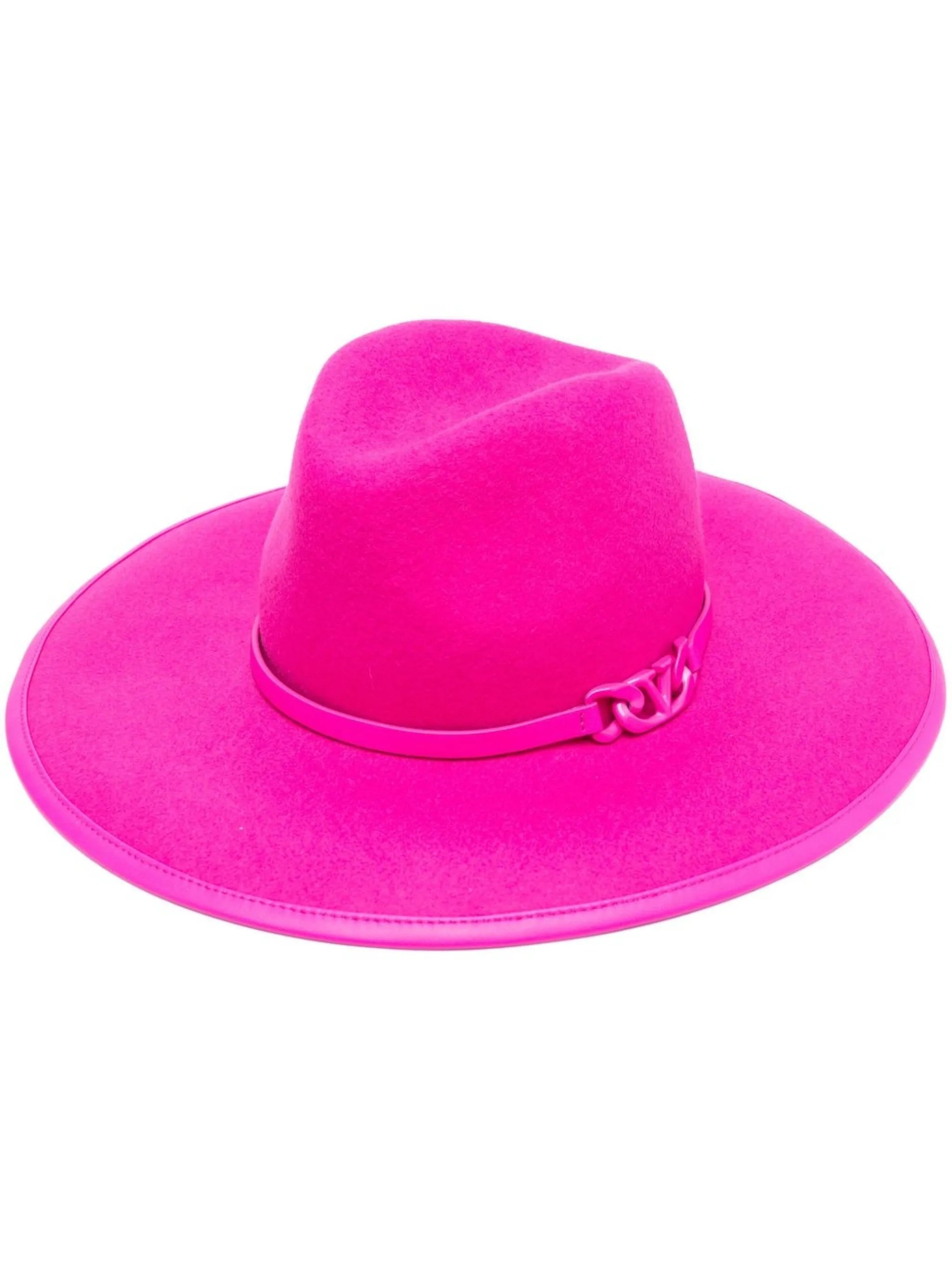 VLogo wool wide-brim hat