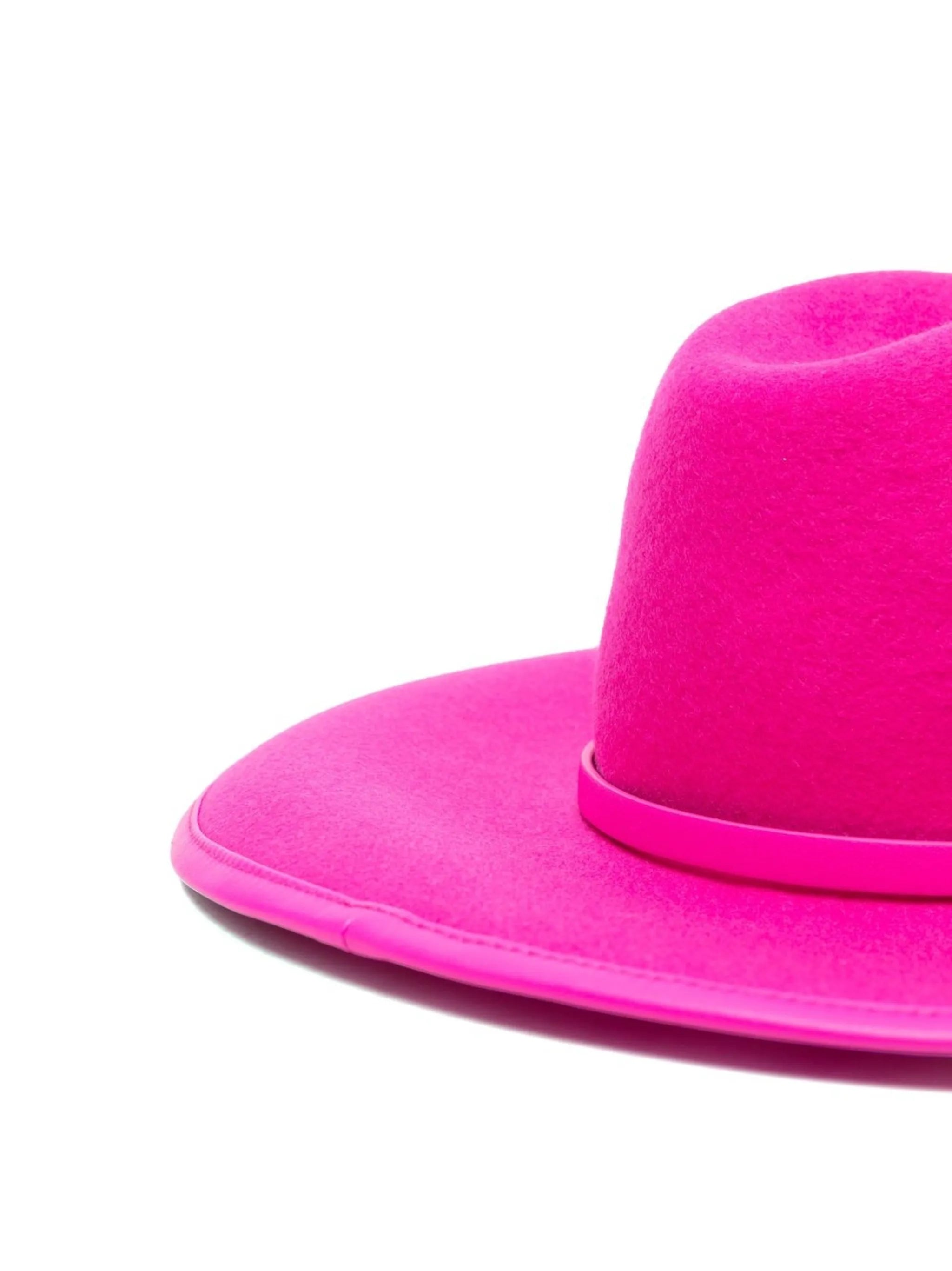 VLogo wool wide-brim hat