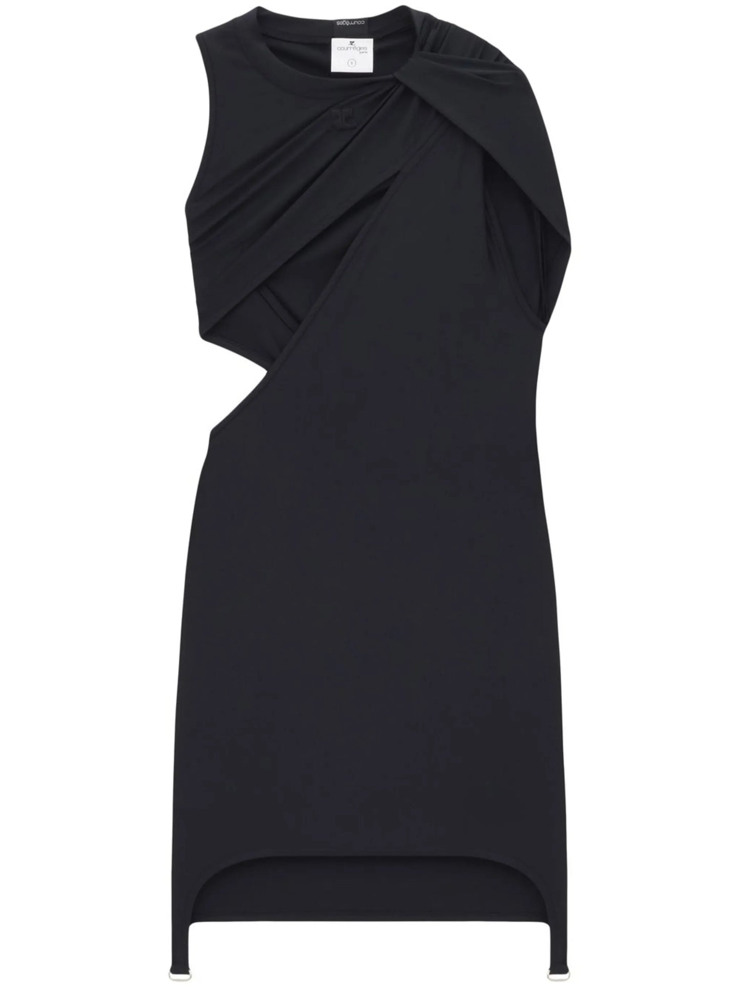 cut-out gathered mini dress