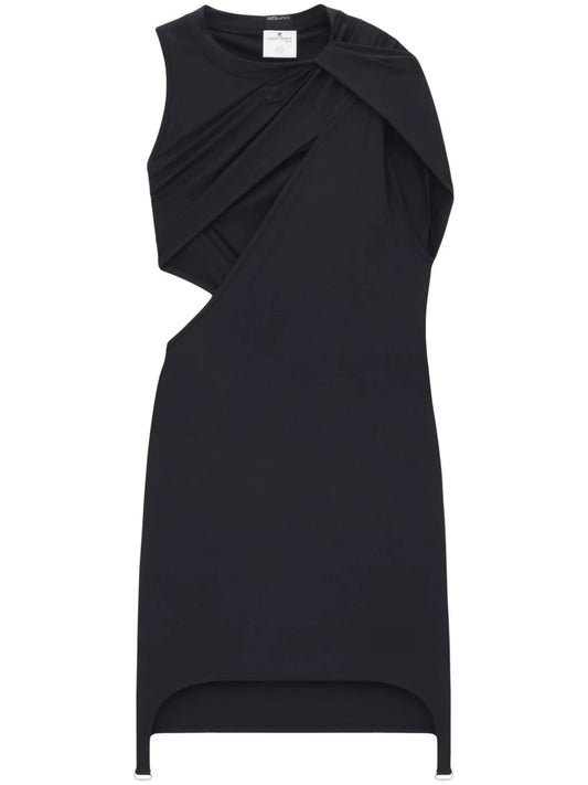 cut-out gathered mini dress