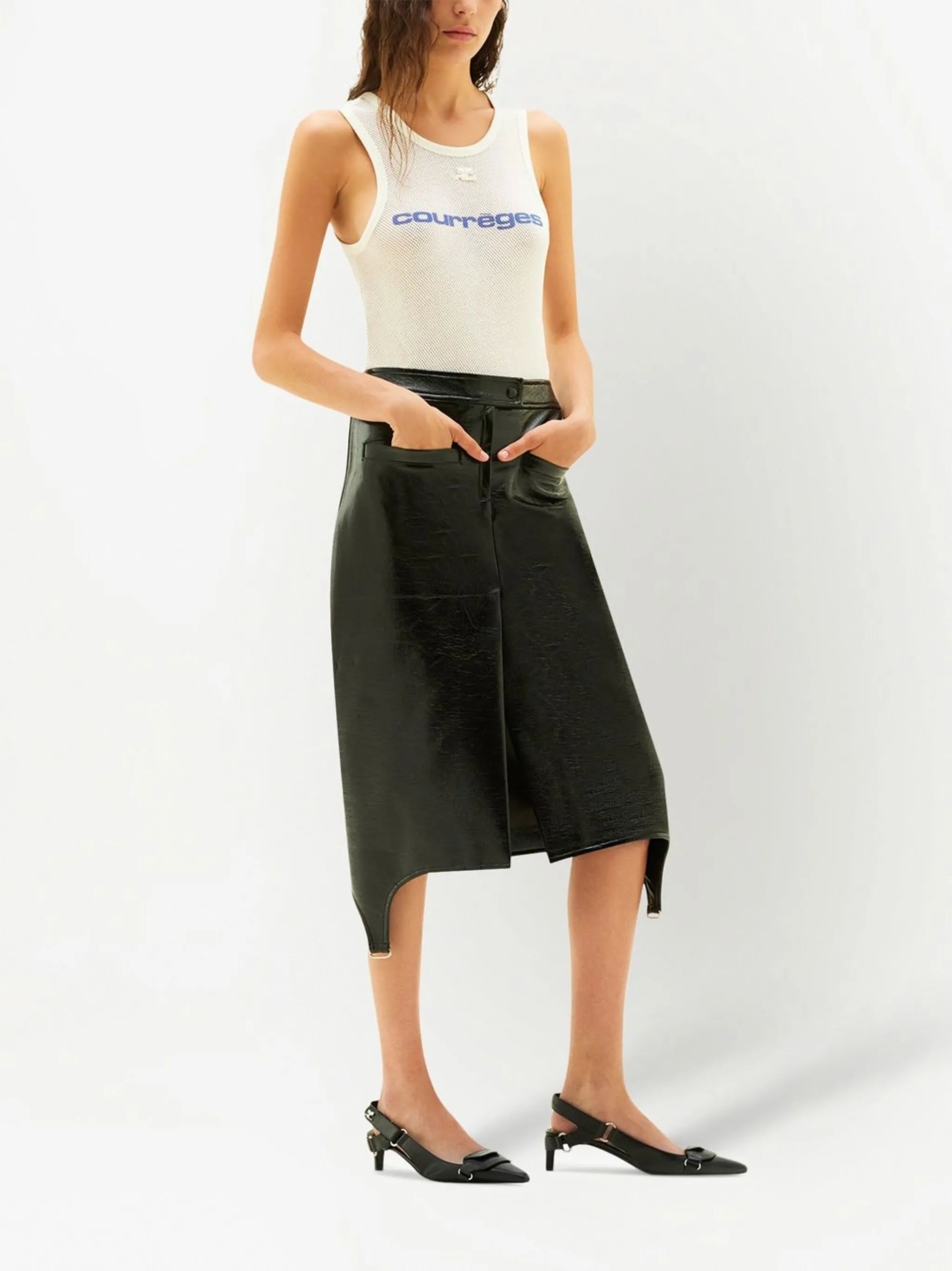 bretelles vinyle skirt