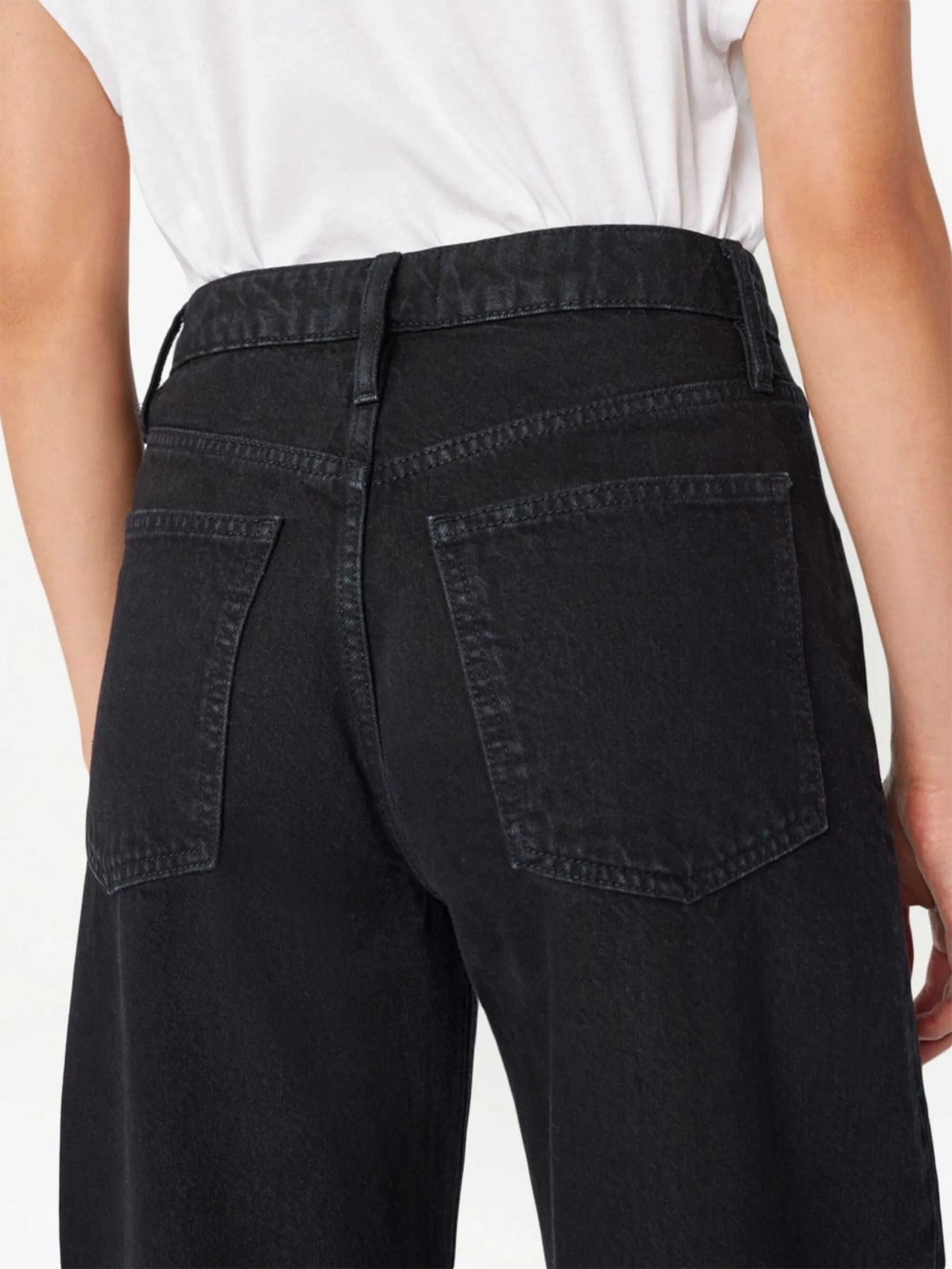 mid-rise tapered jeans