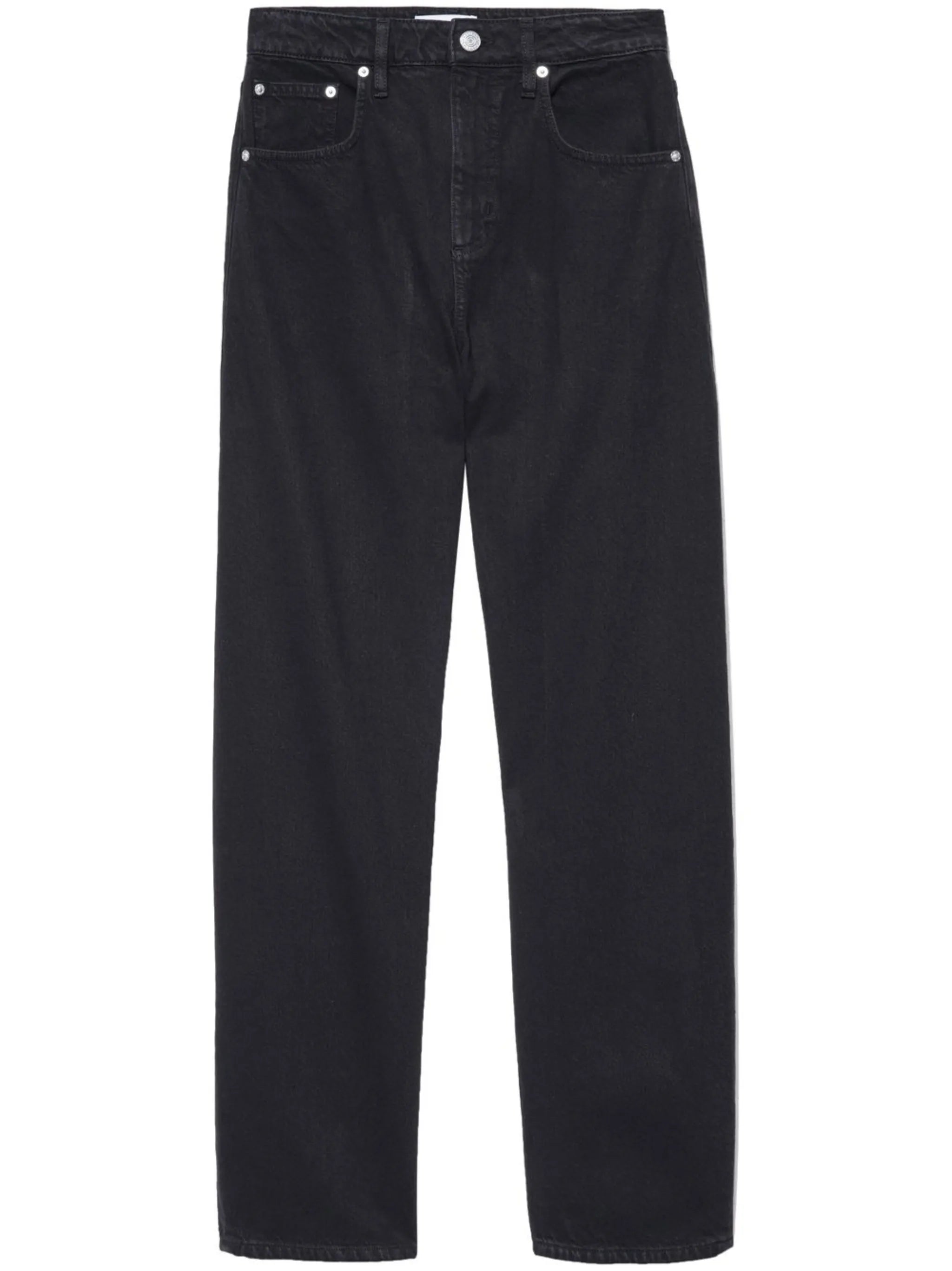 mid-rise tapered jeans