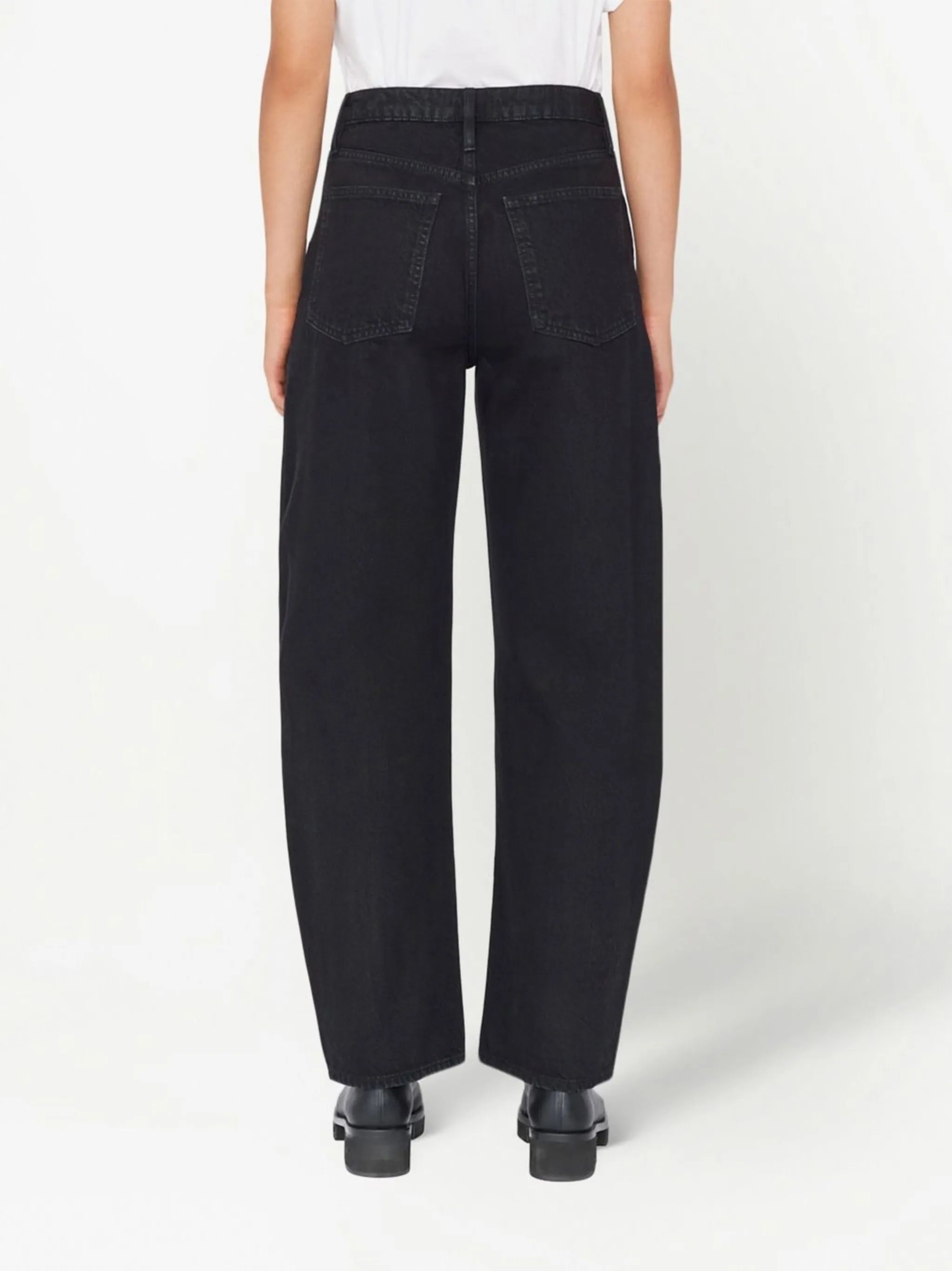 mid-rise tapered jeans