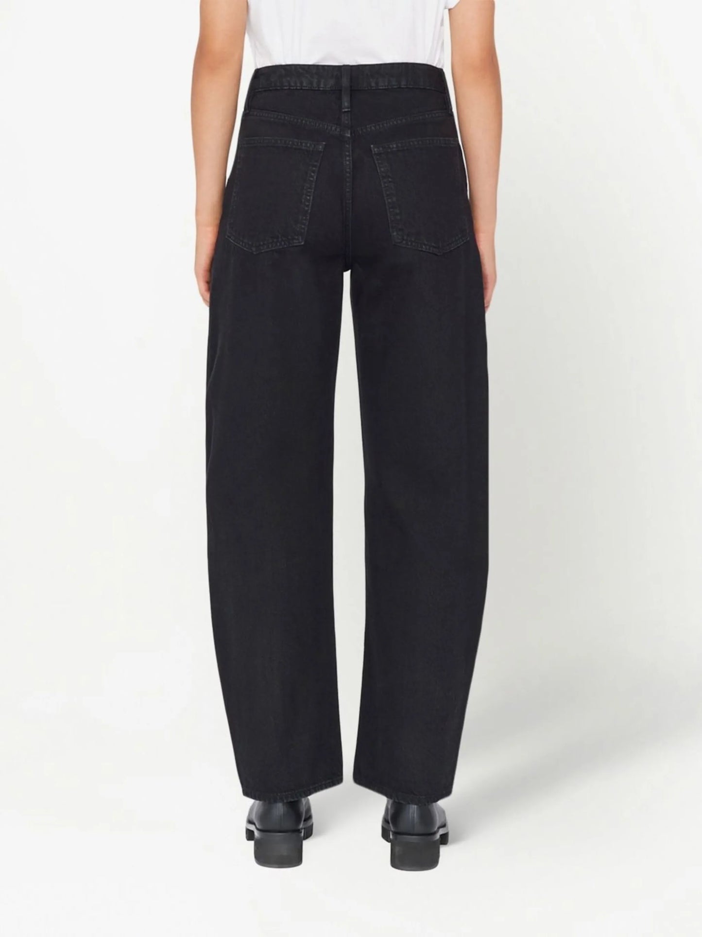 mid-rise tapered jeans