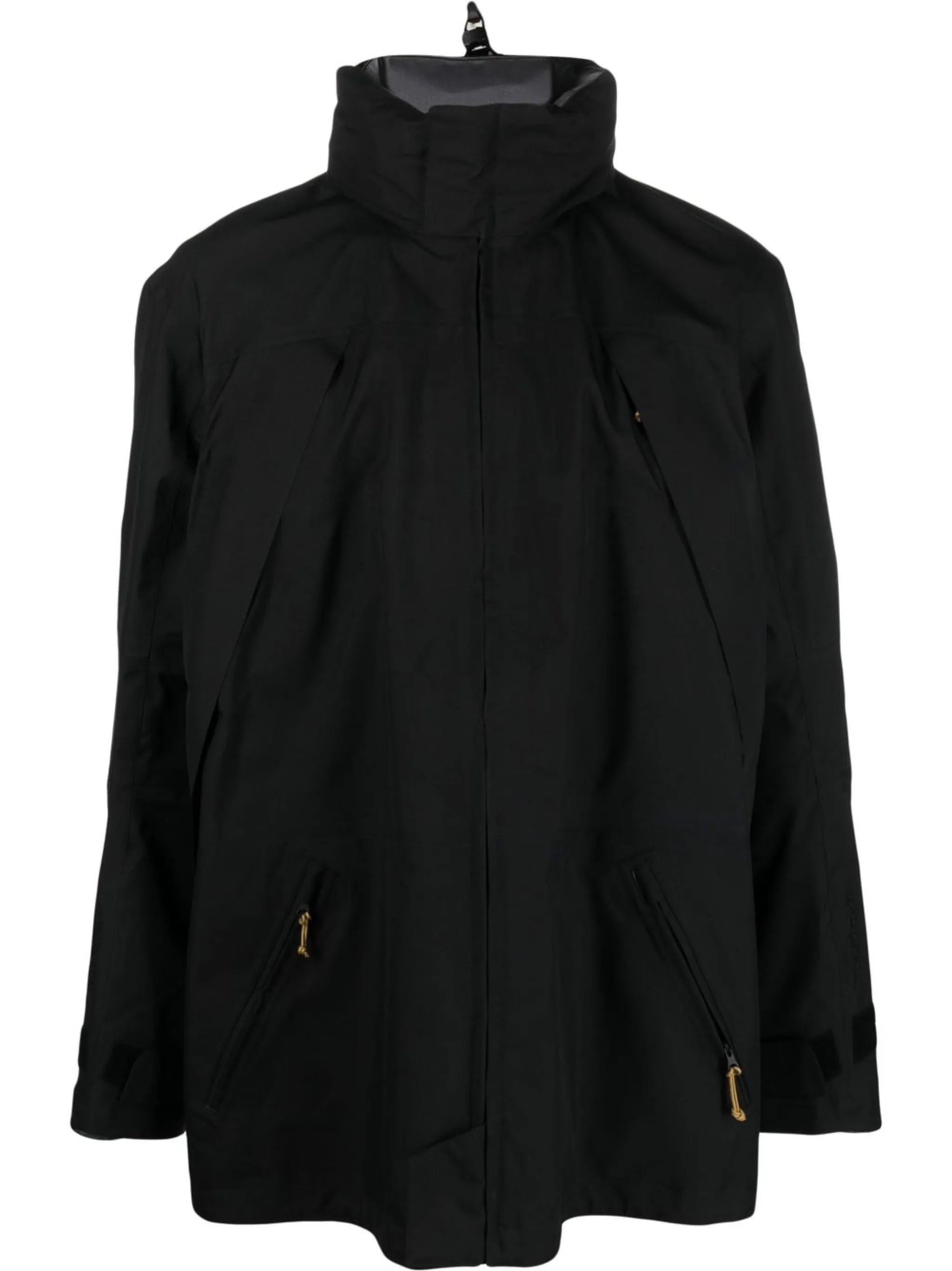 high-neck zip-fastening parka jacket