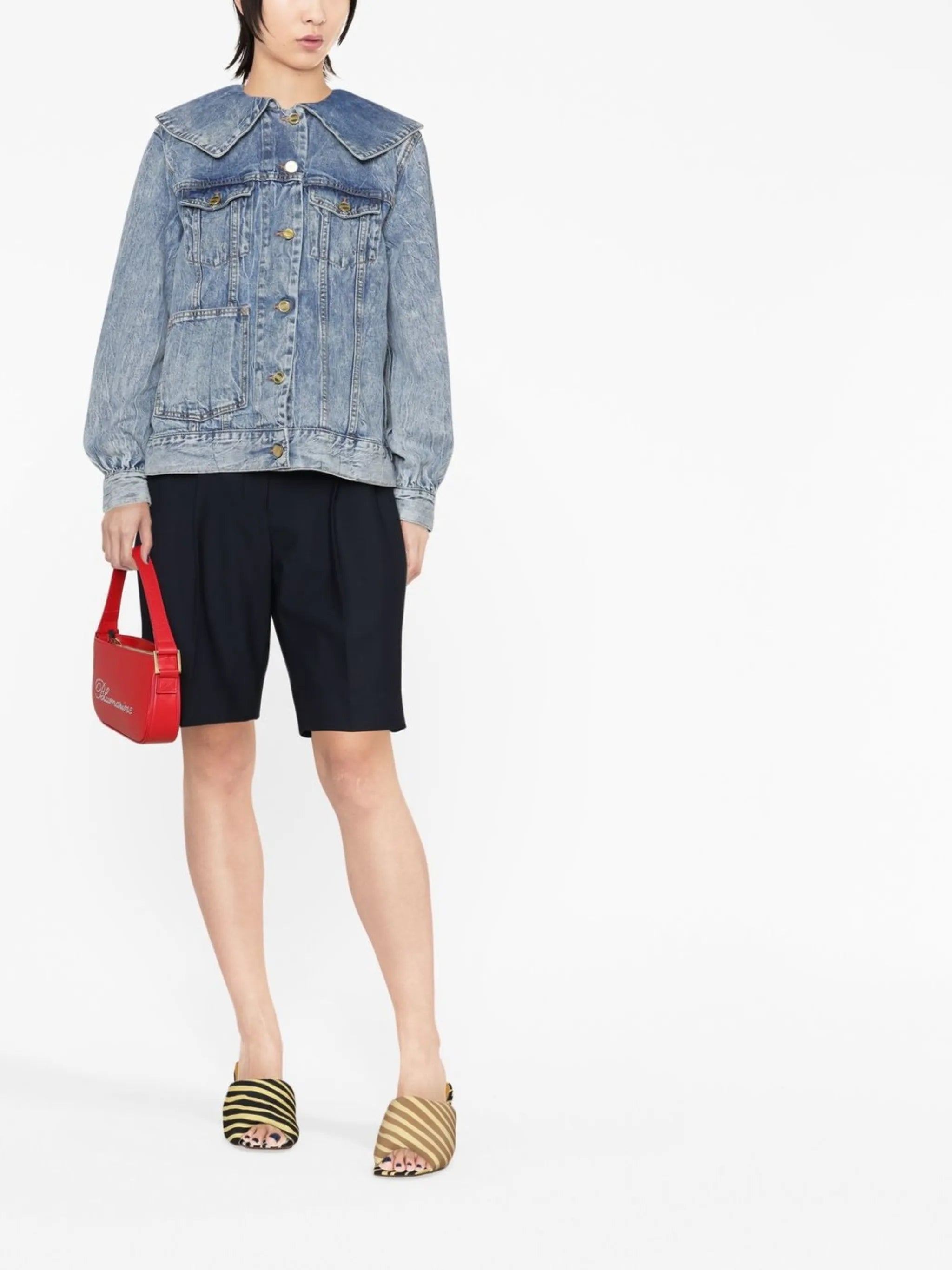 Peter Pan-collar denim jacket