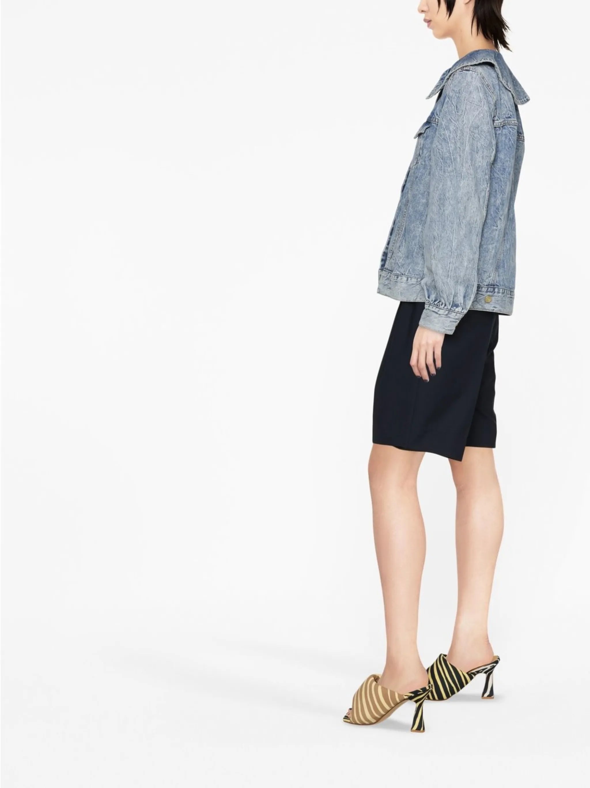 Peter Pan-collar denim jacket