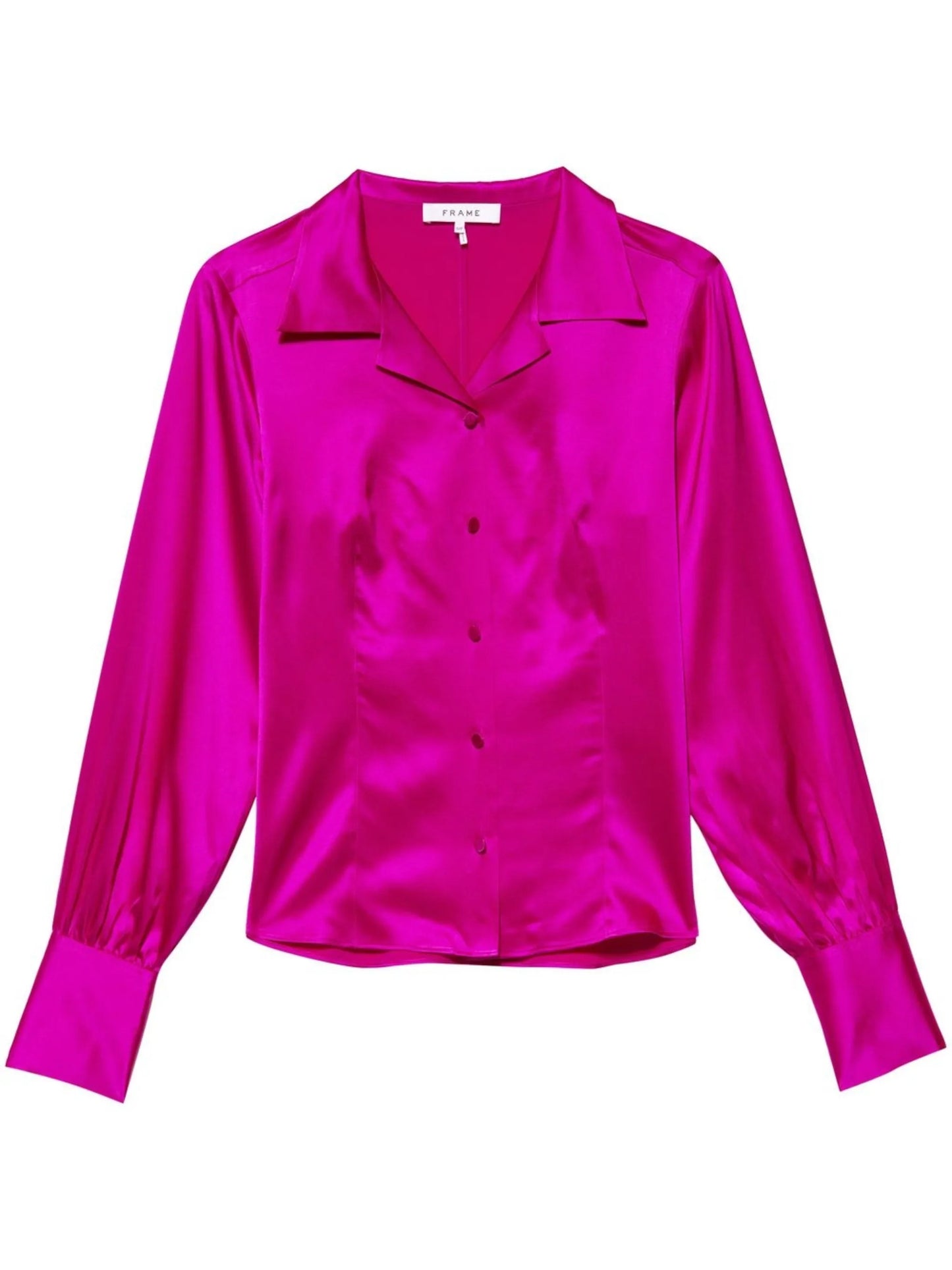 satin-finish long-sleeved blouse