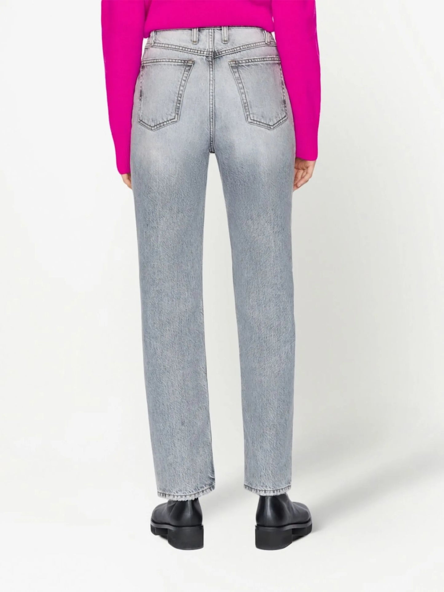 mid-rise straight jeans