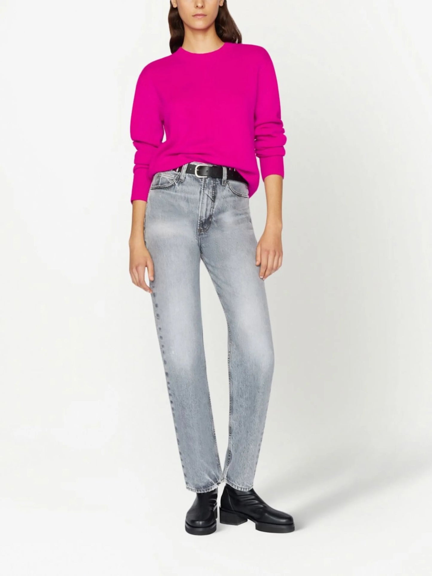 mid-rise straight jeans