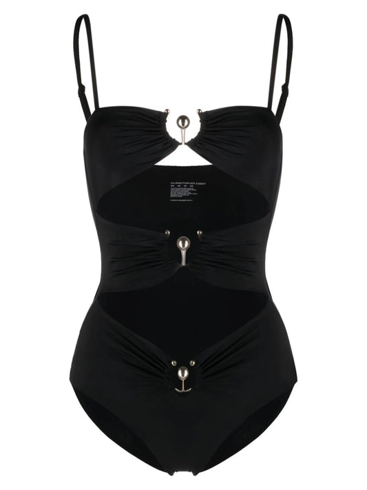 square neck cut-out swimsuit