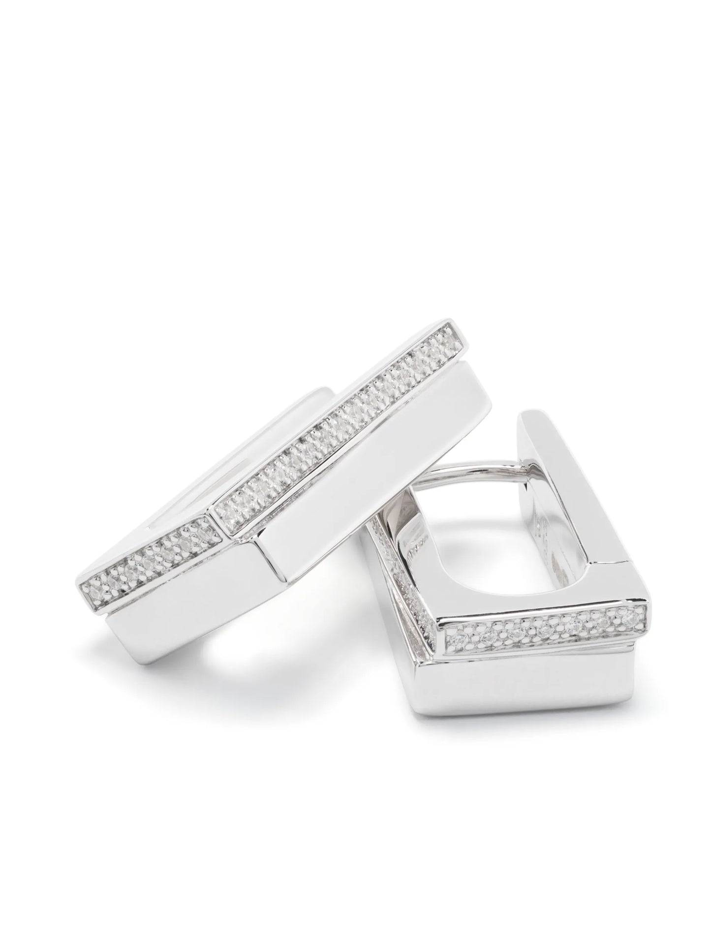 sterling silver Step crystal hoop earrings
