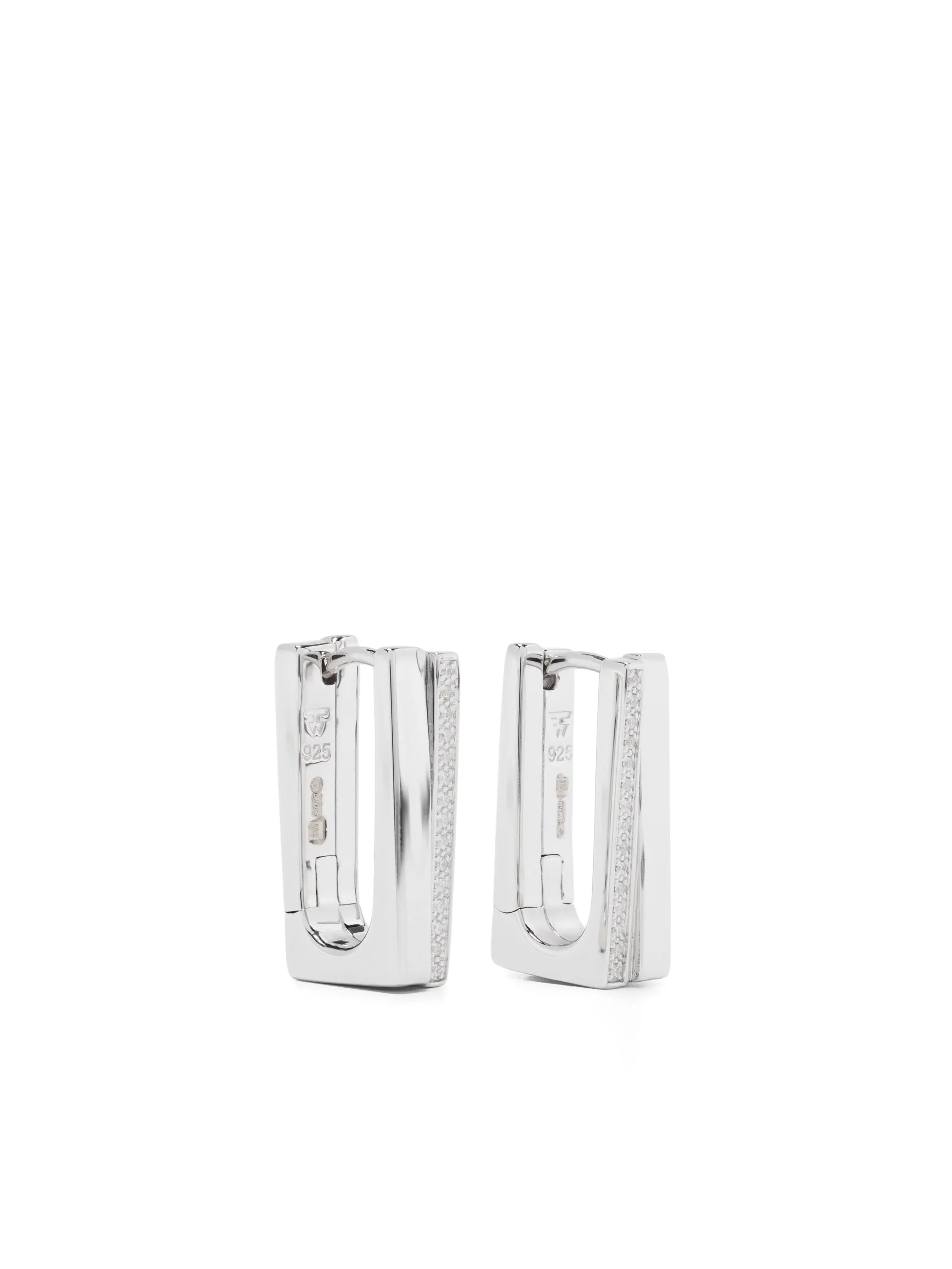 sterling silver Step crystal hoop earrings