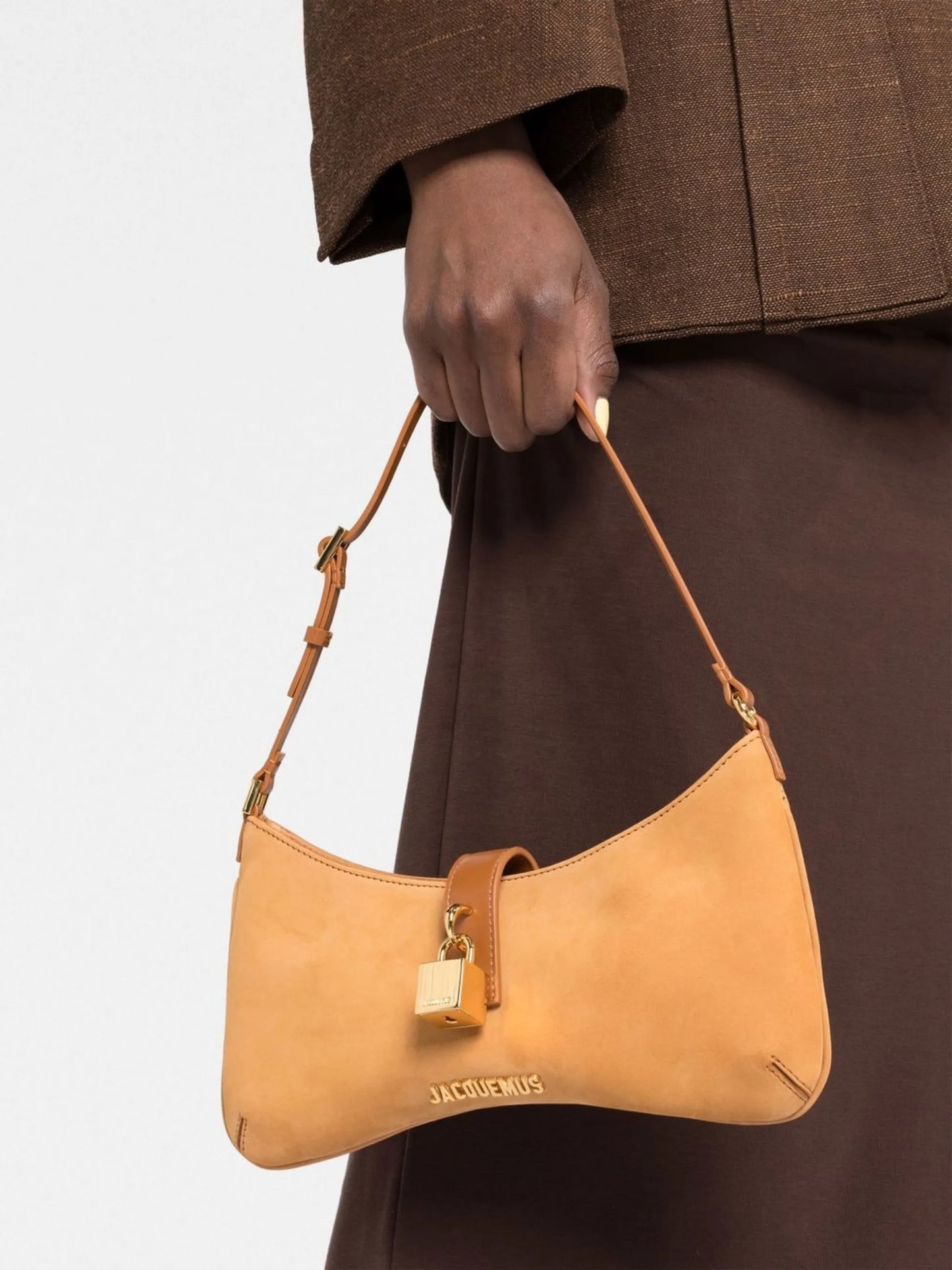 Le Bisou Cadenas suede shoulder bag