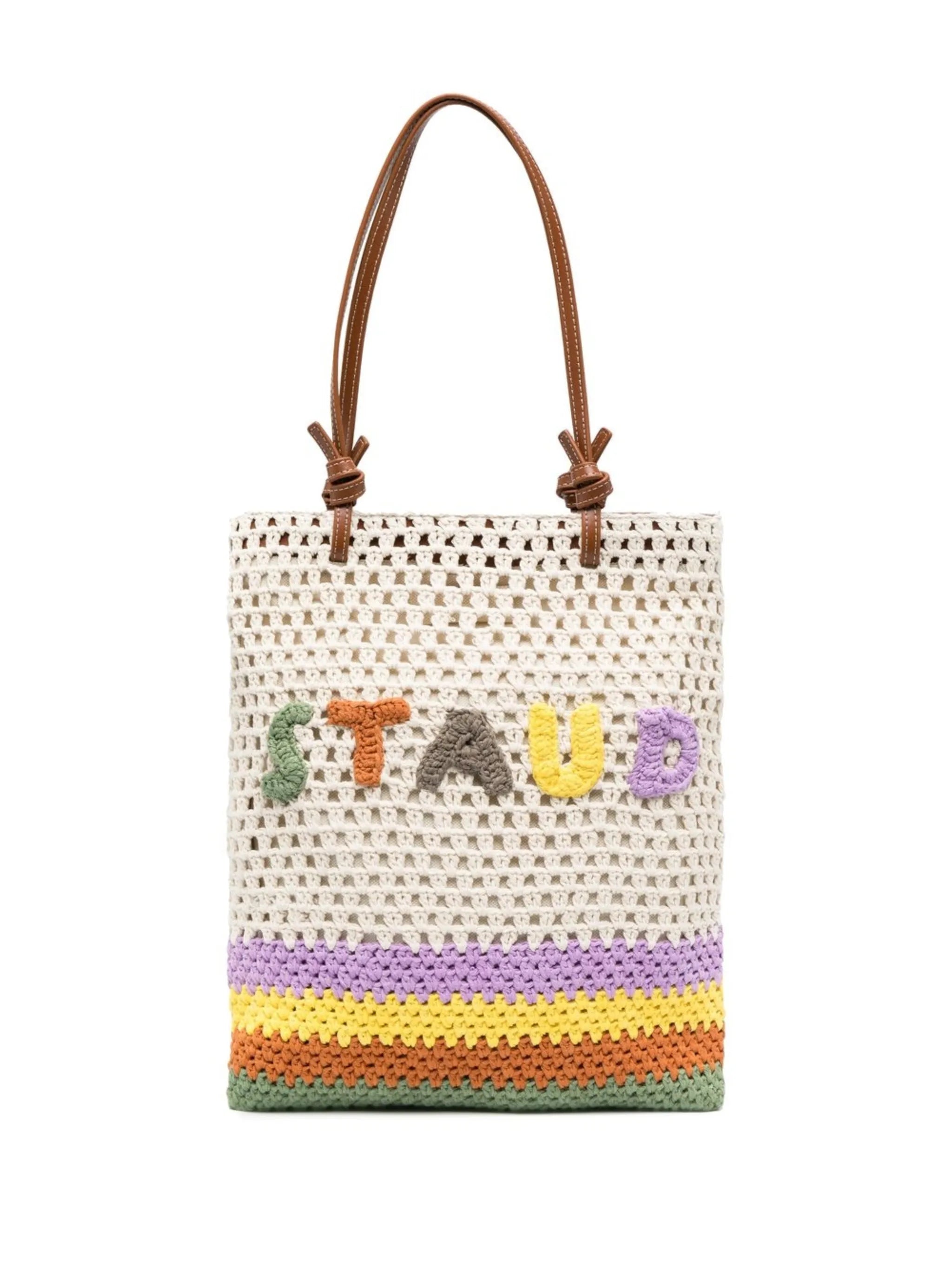 crochet-knit tote bag