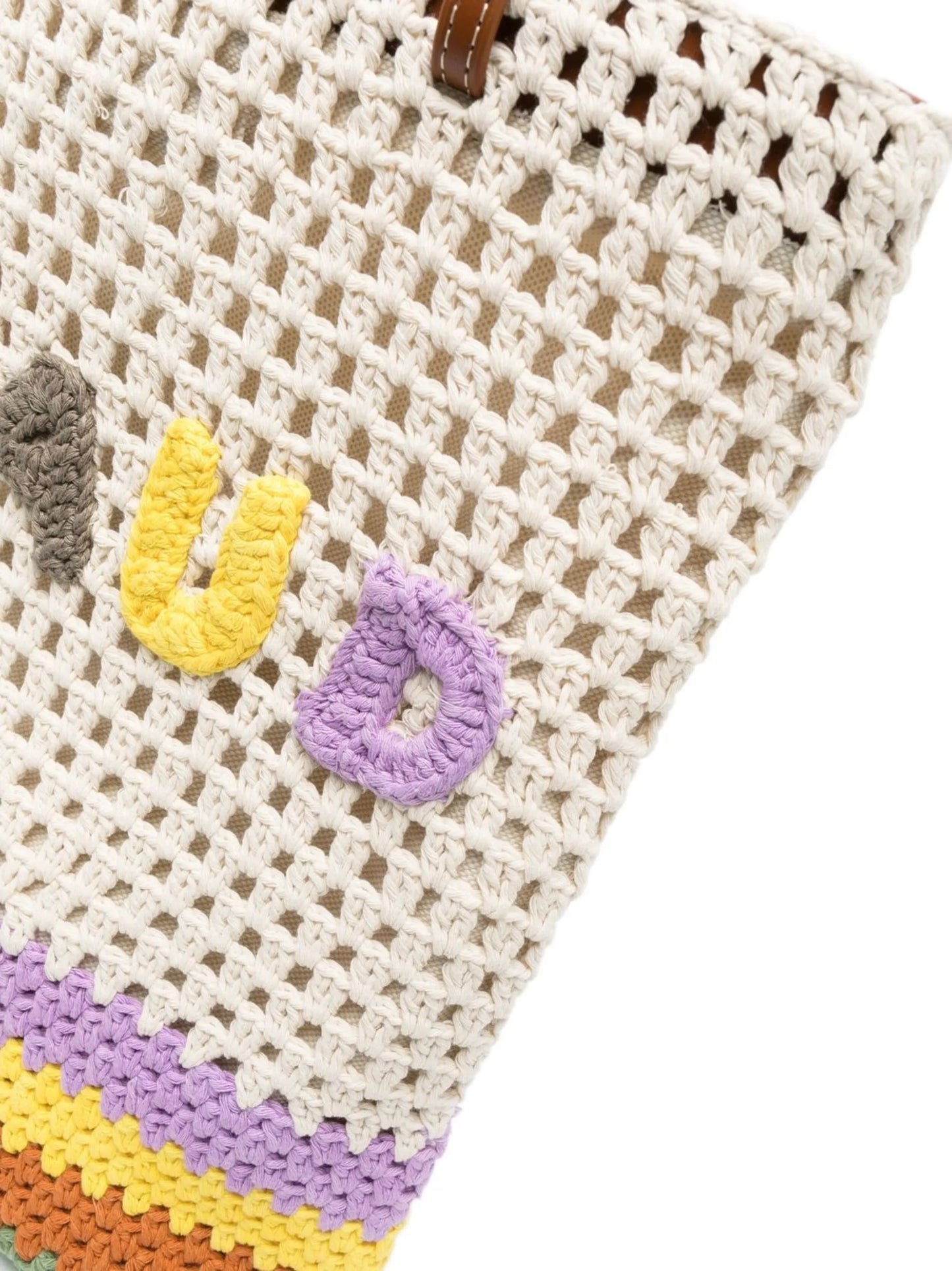 crochet-knit tote bag