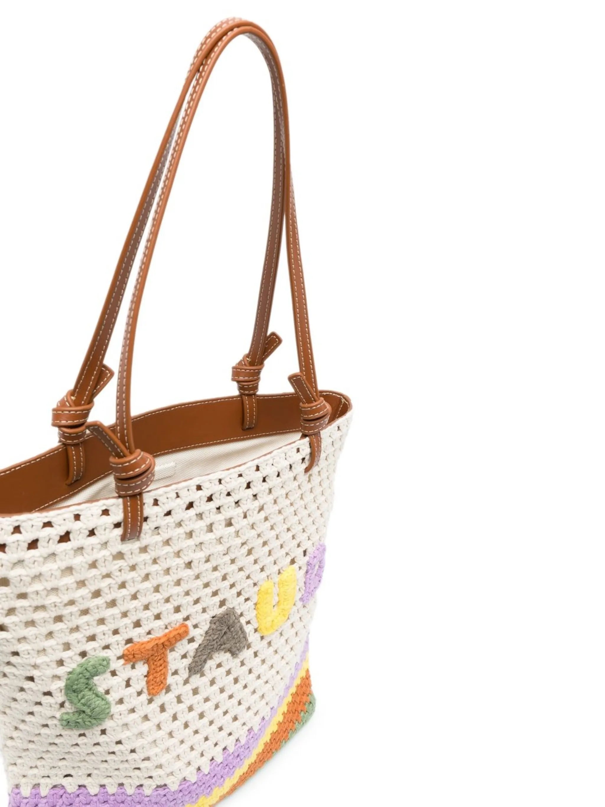 crochet-knit tote bag