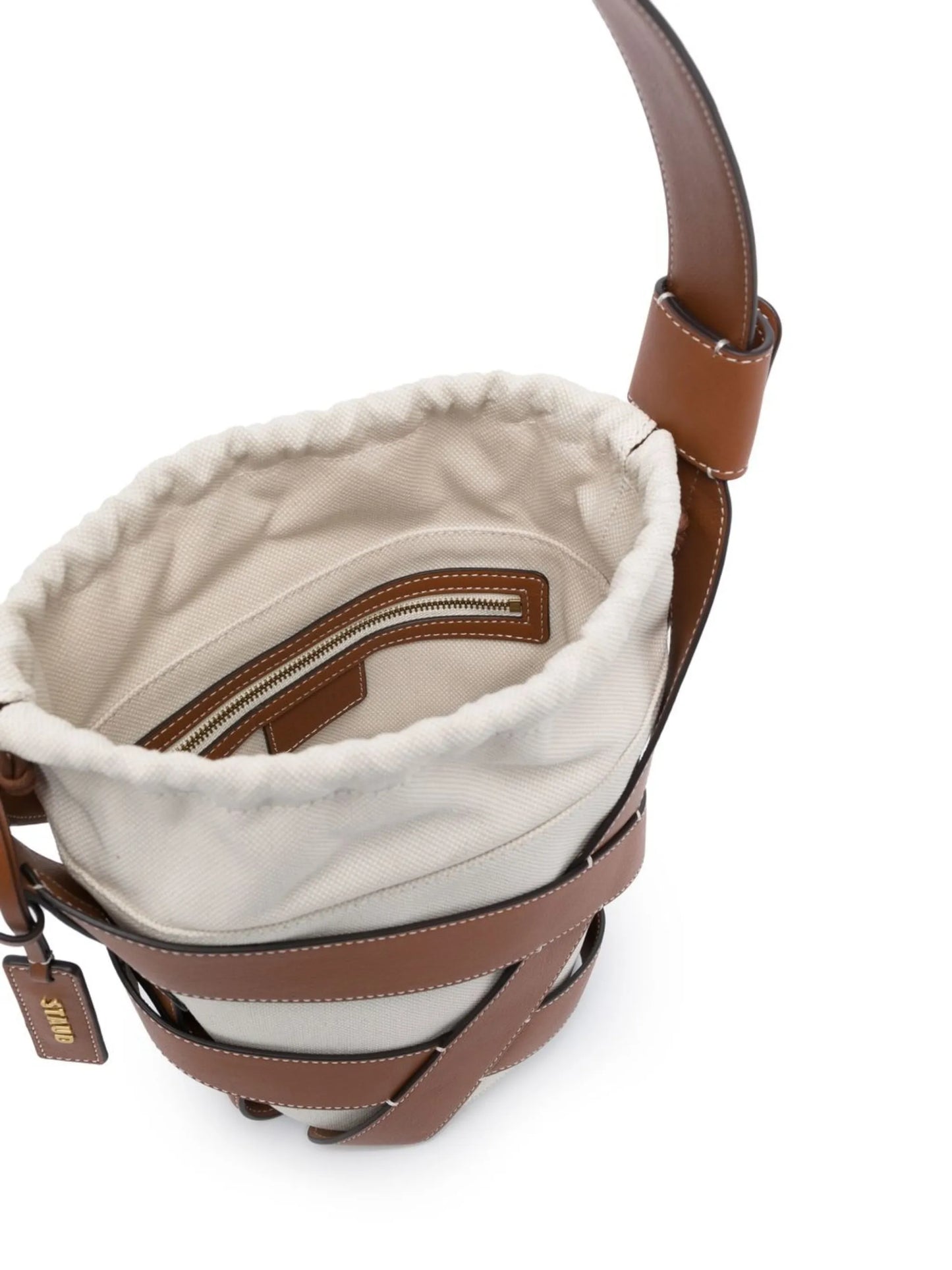 Hive leather-trim bucket bag