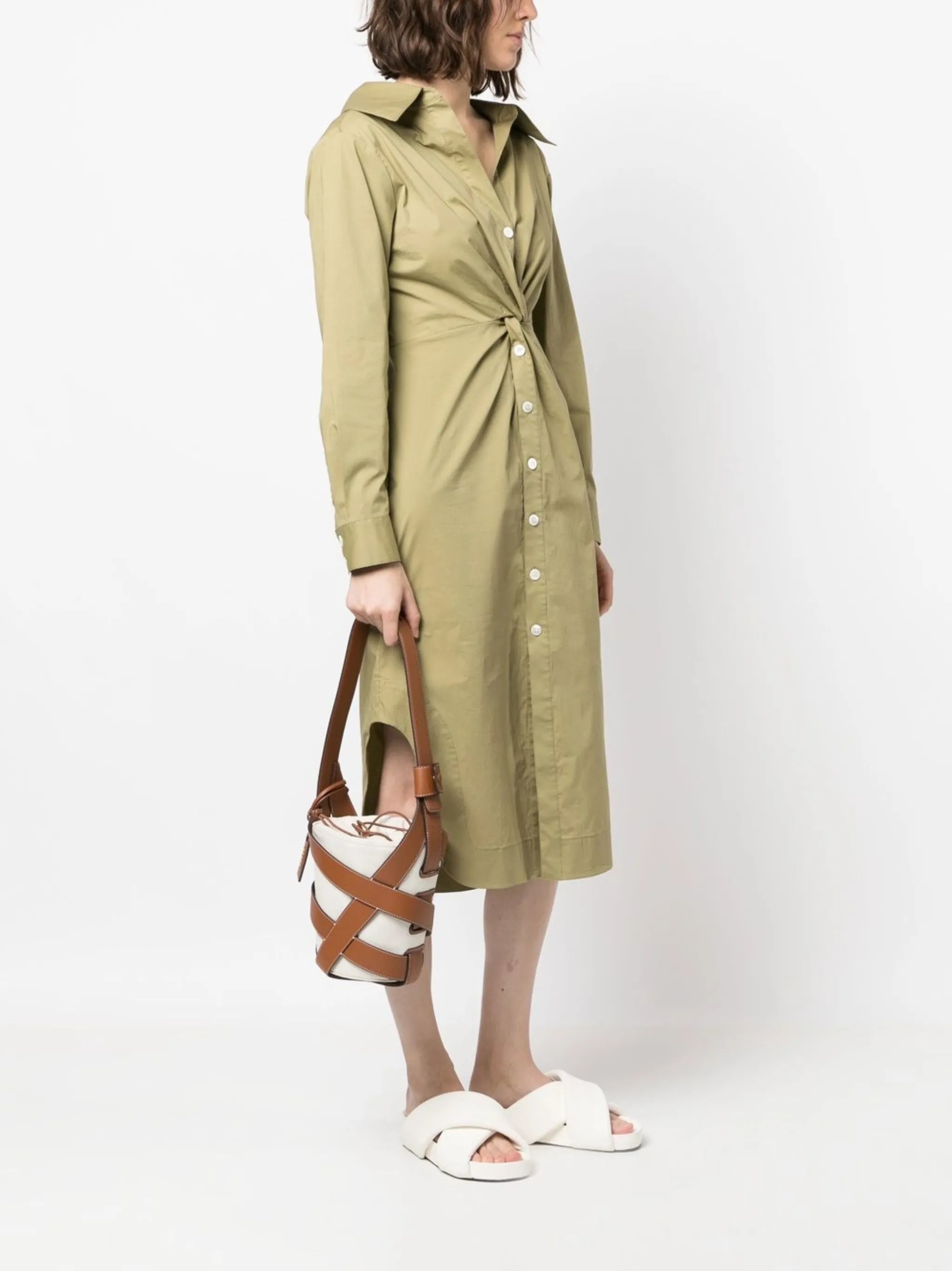 Hive leather-trim bucket bag