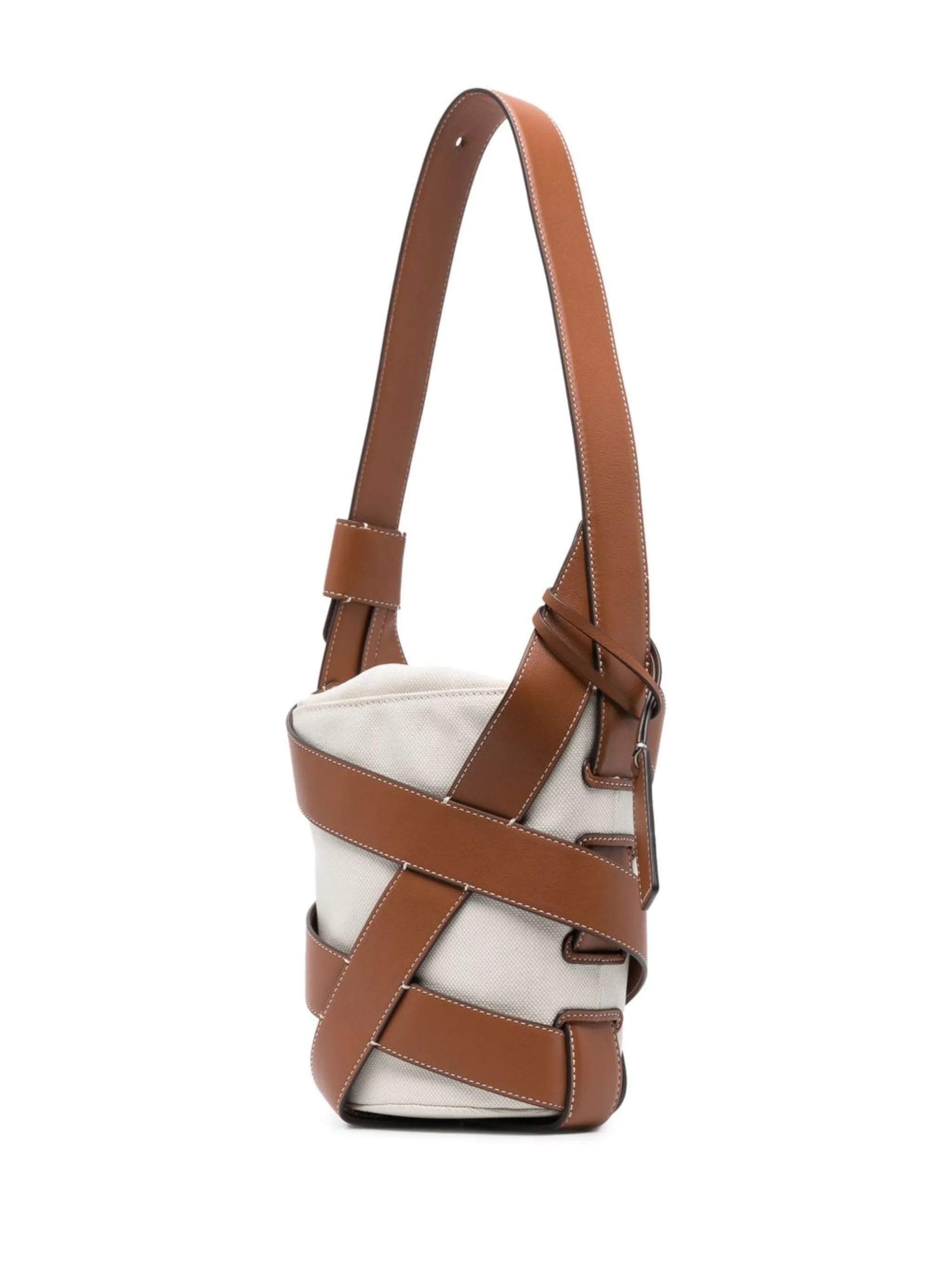 Hive leather-trim bucket bag