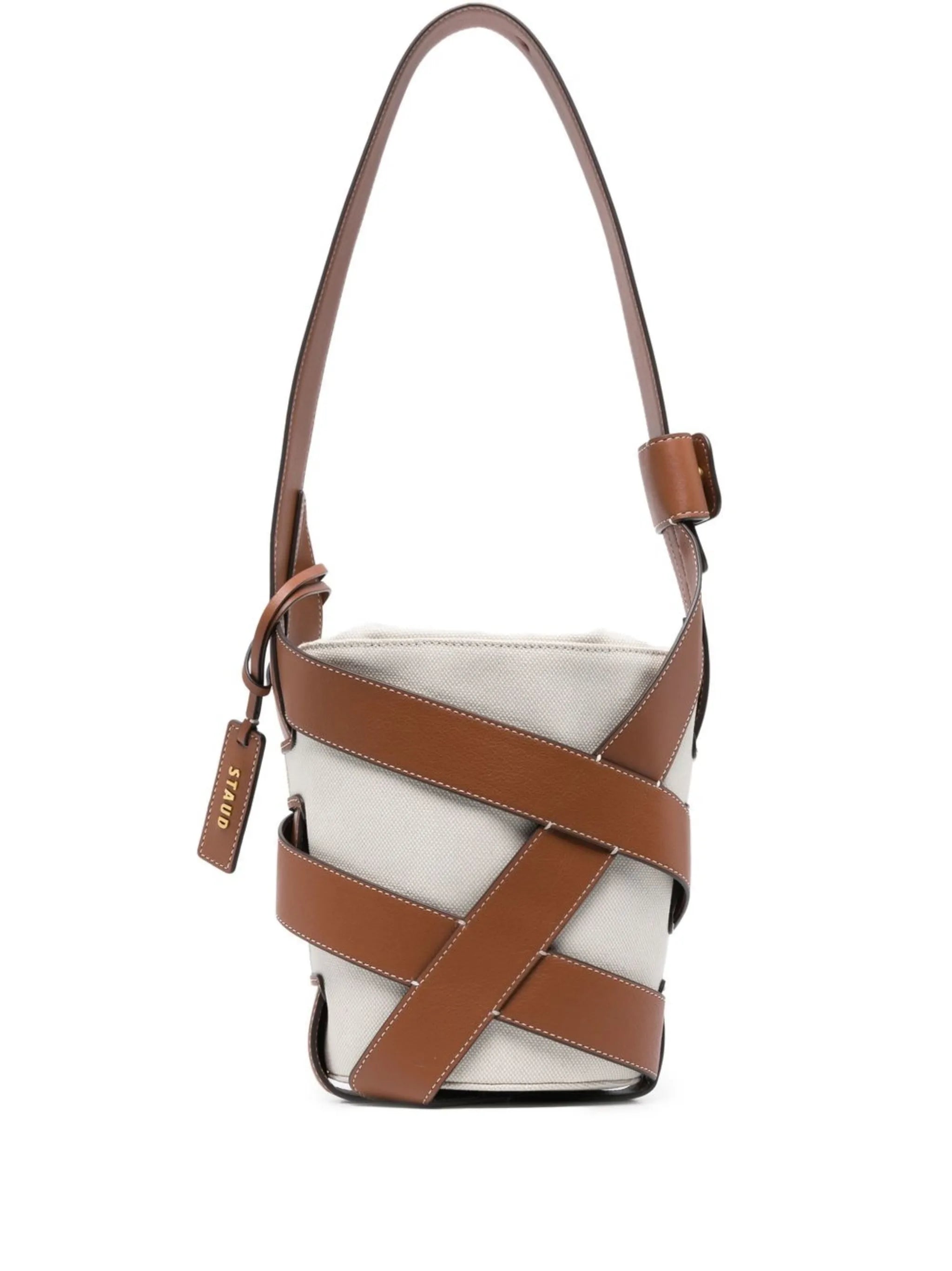 Hive leather-trim bucket bag