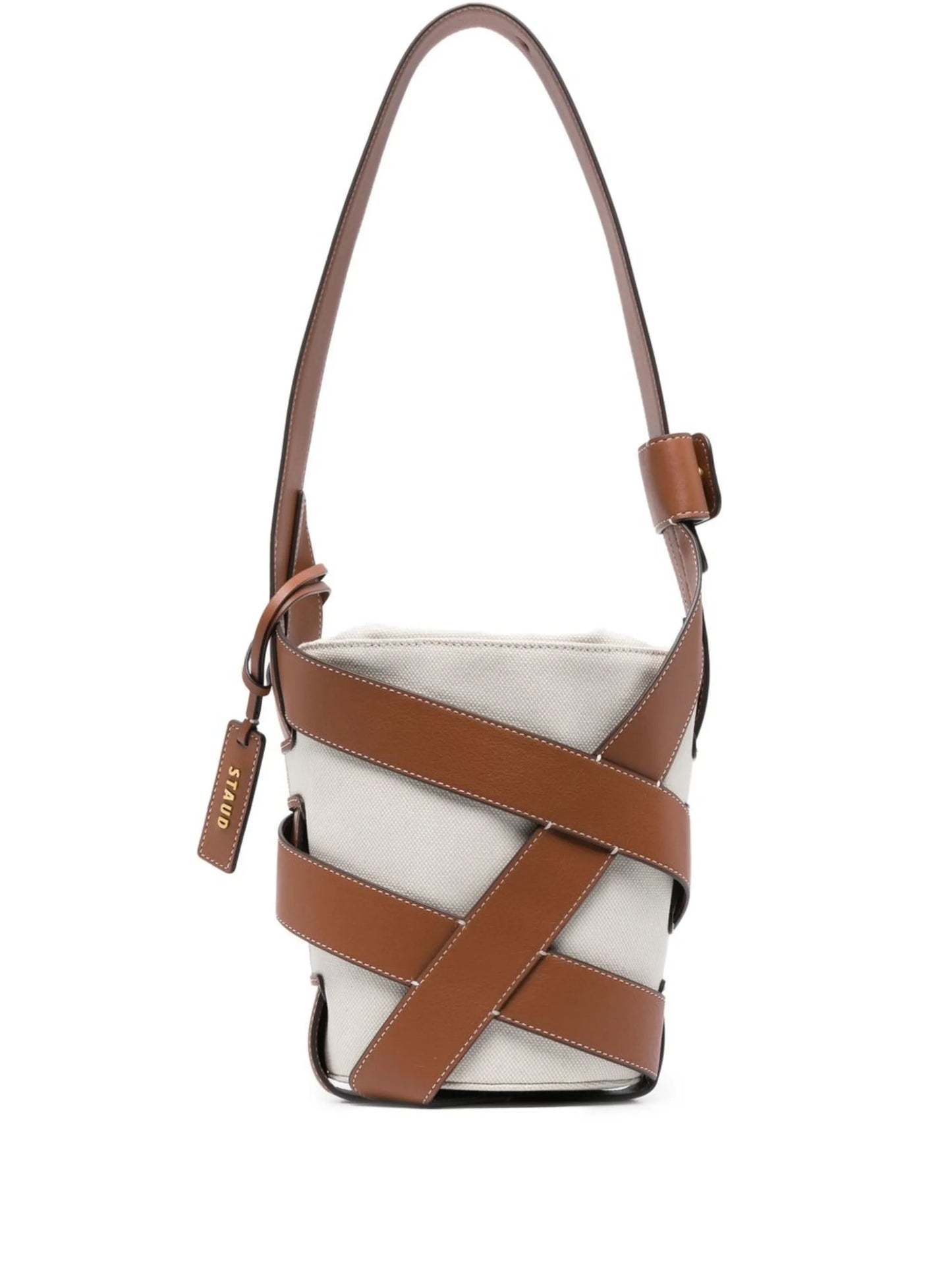 Hive leather-trim bucket bag