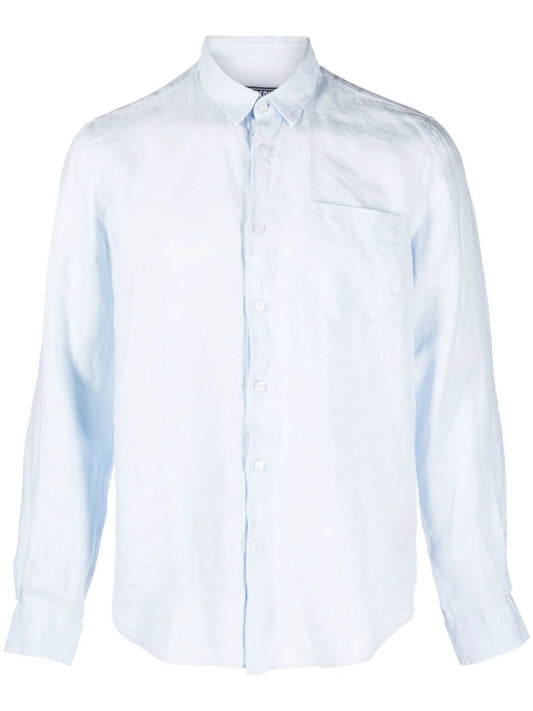 Caroubis long-sleeved linen shirt