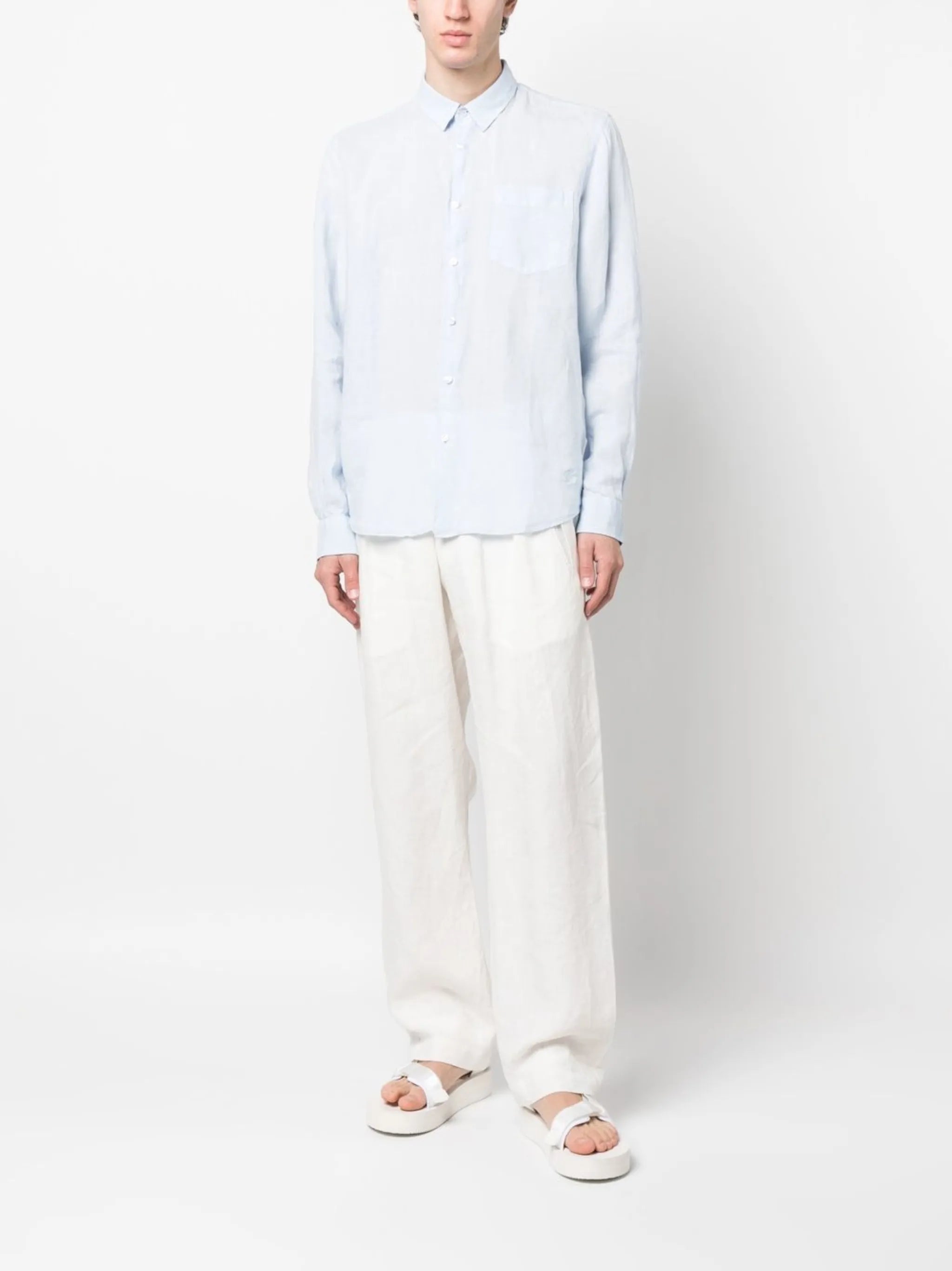 Caroubis long-sleeved linen shirt
