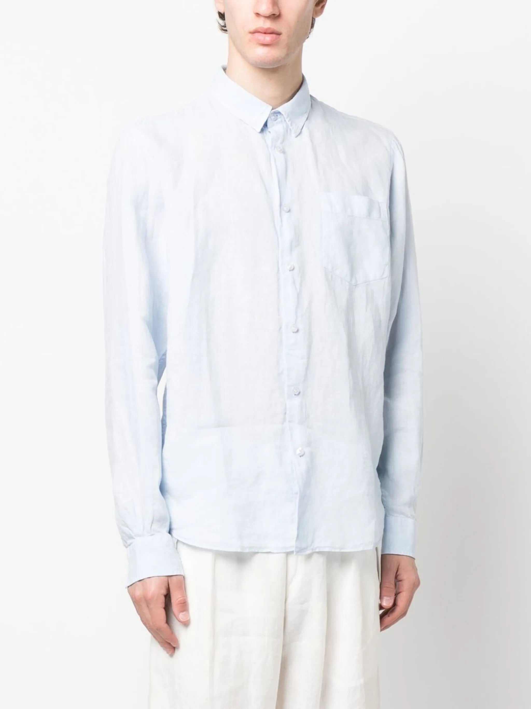 Caroubis long-sleeved linen shirt