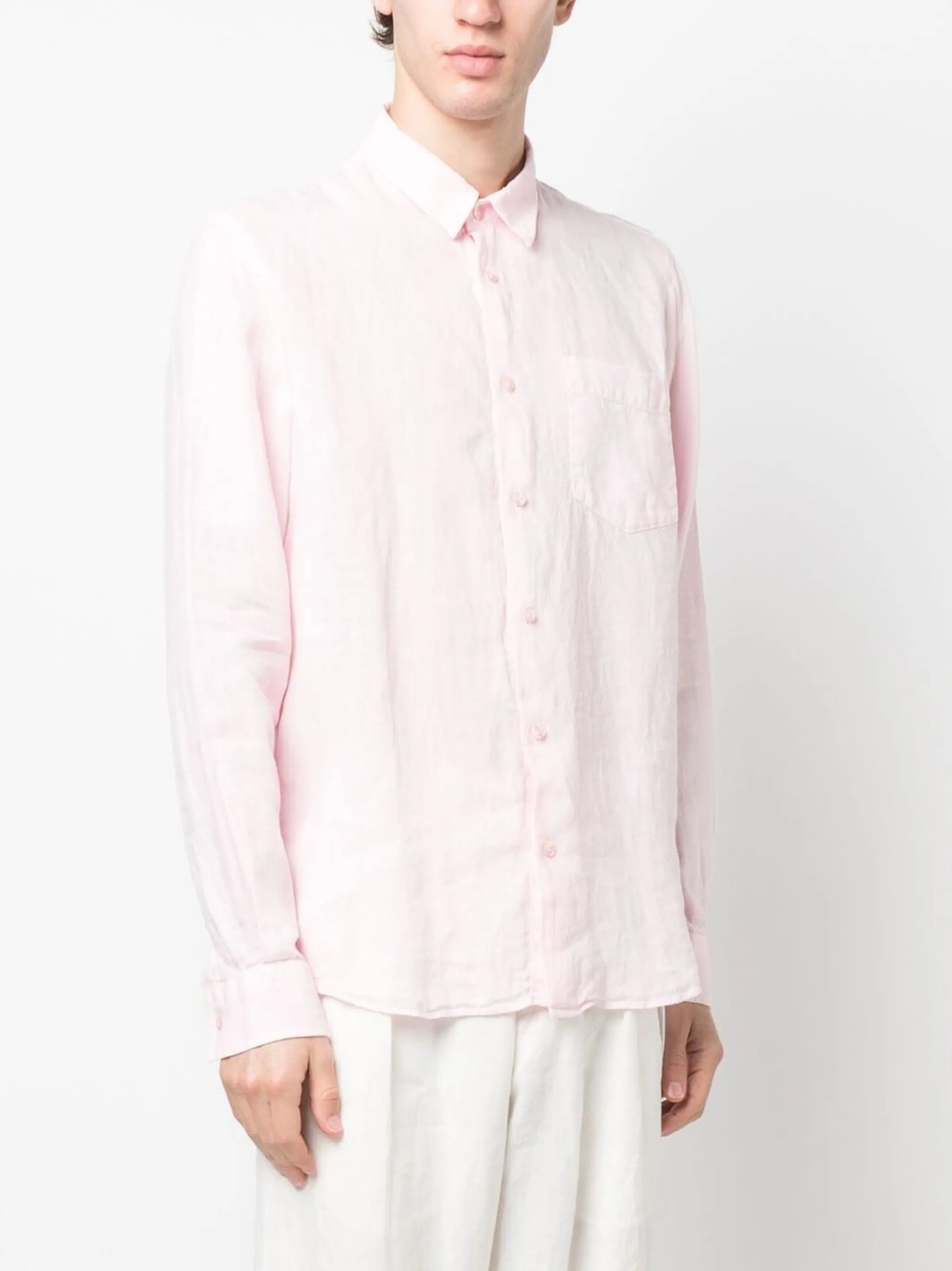 Caroubis long-sleeved linen shirt