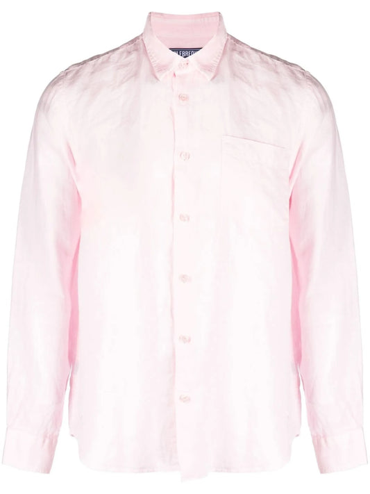 Caroubis long-sleeved linen shirt