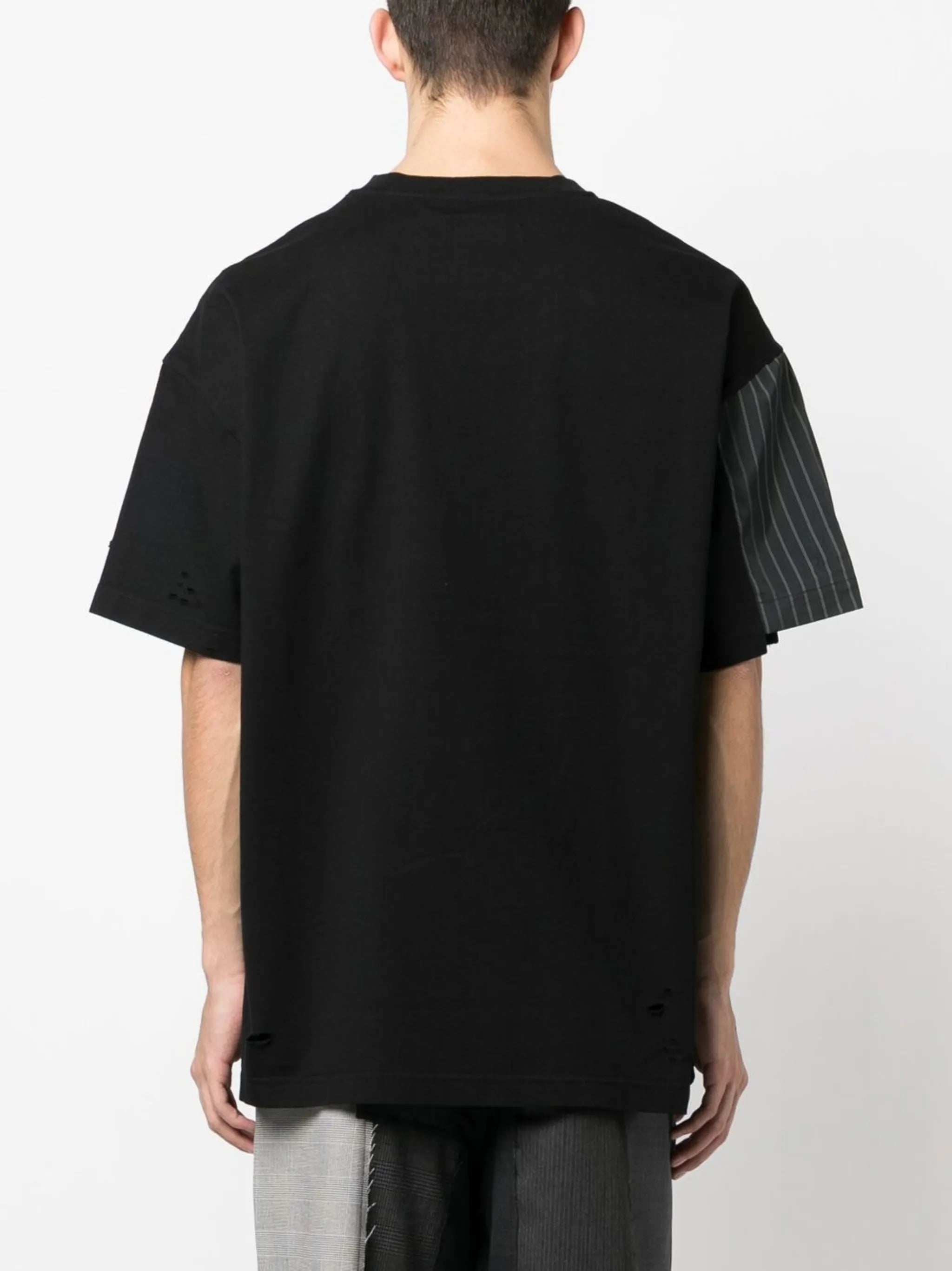 logo-embroidered patchwork T-shirt