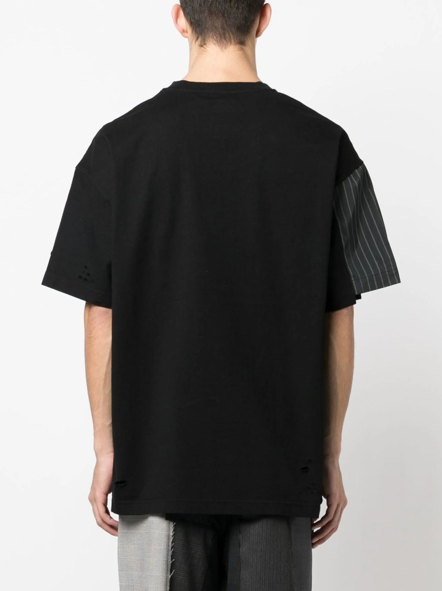 logo-embroidered patchwork T-shirt