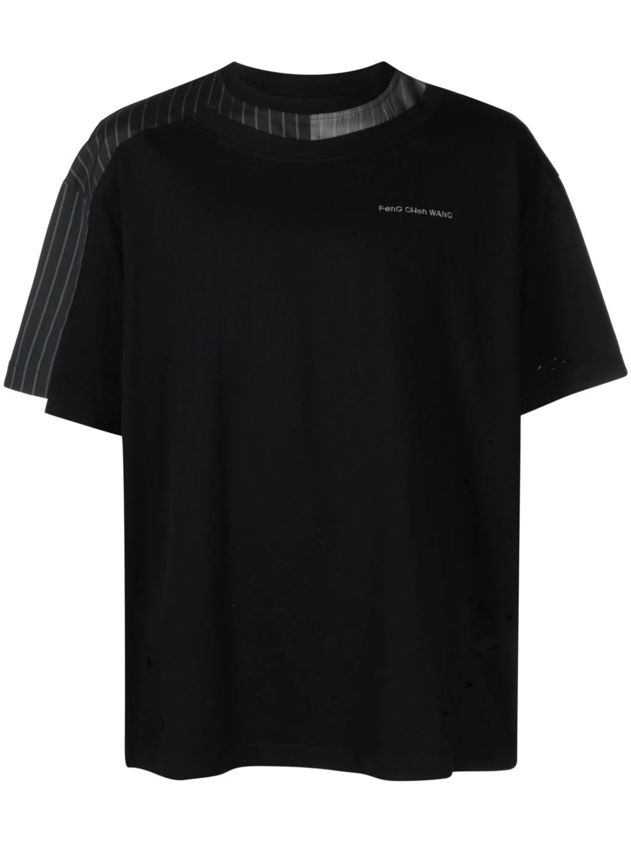 logo-embroidered patchwork T-shirt