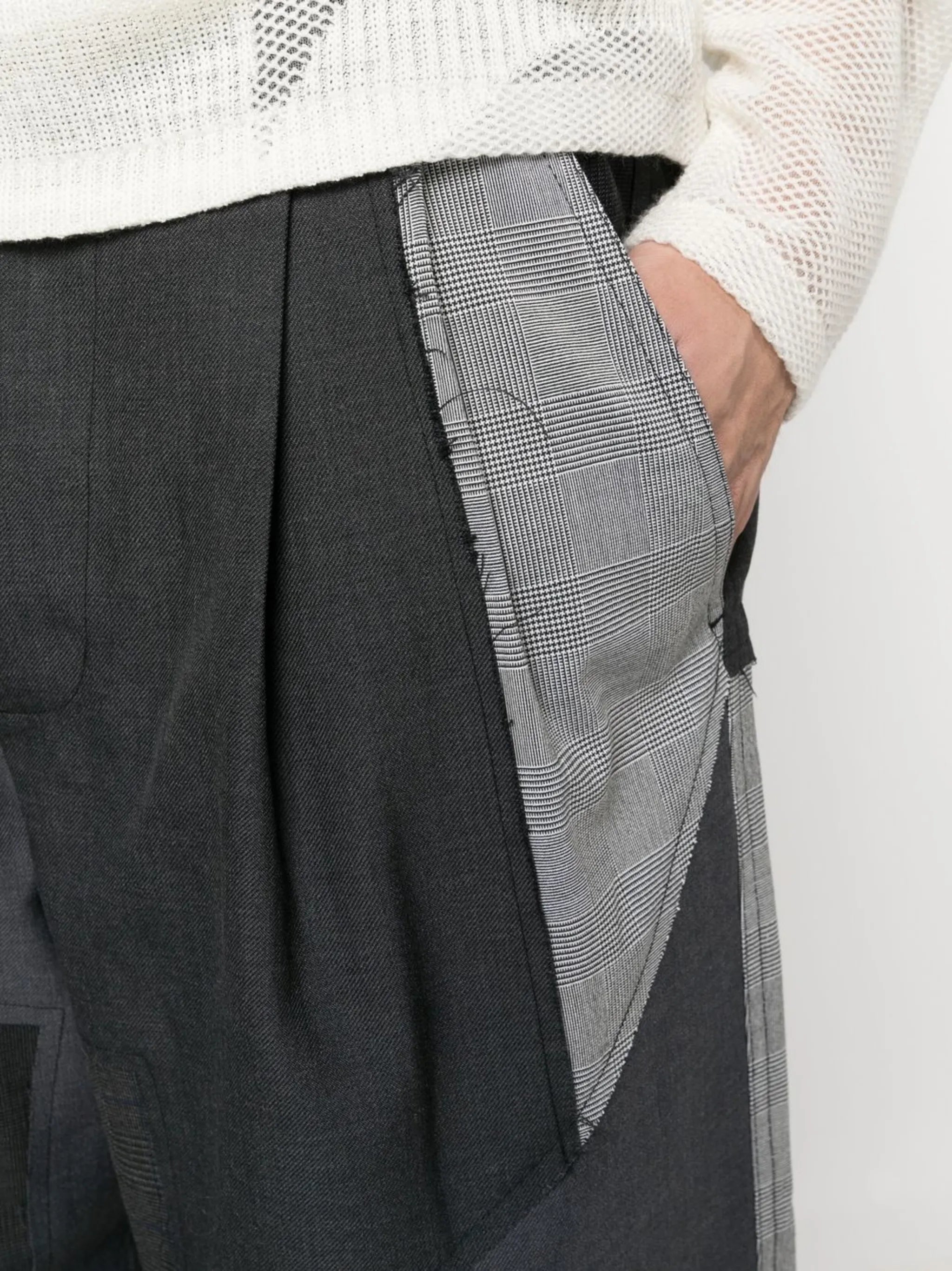 patchwork knee-length shorts