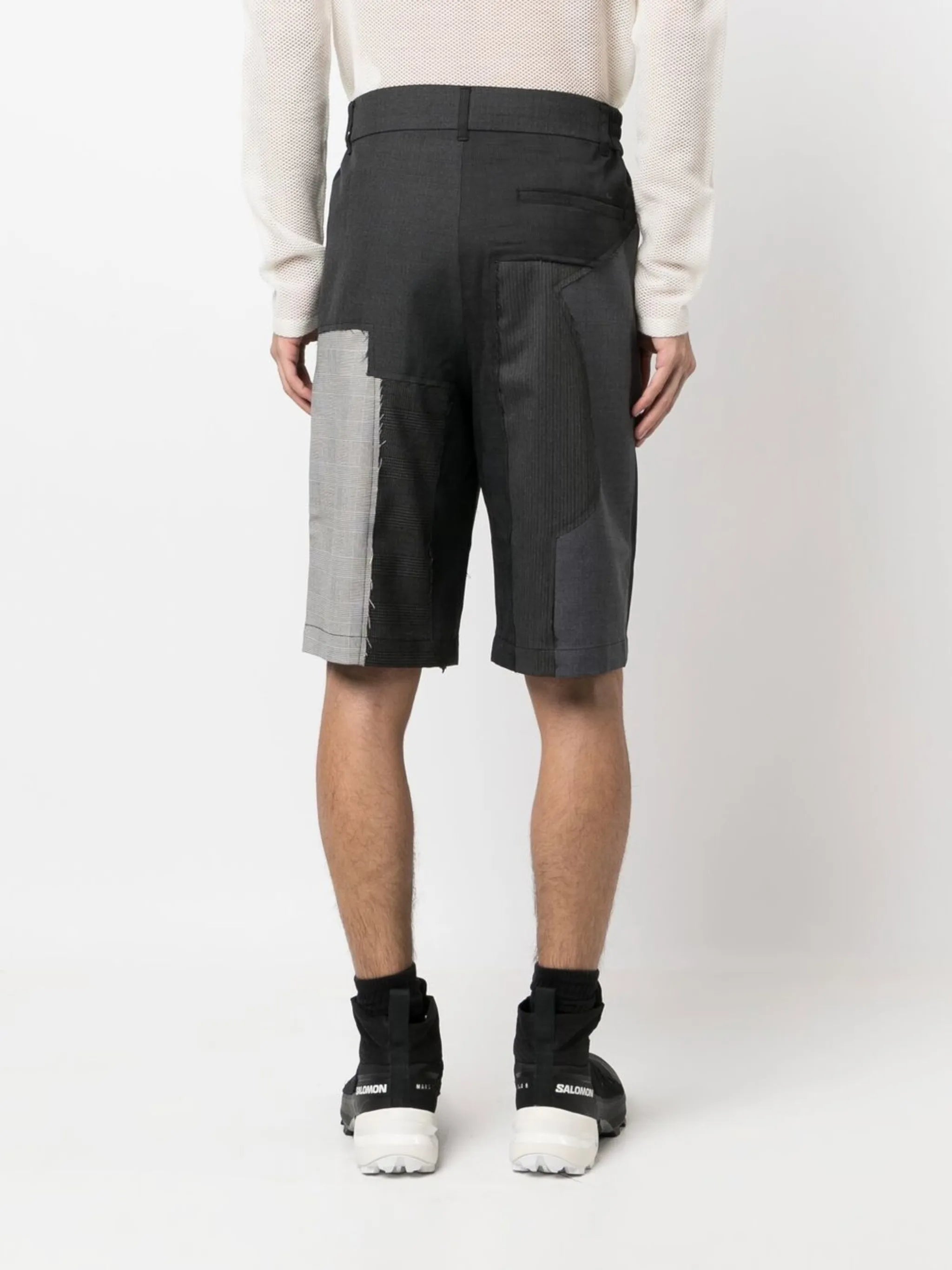 patchwork knee-length shorts