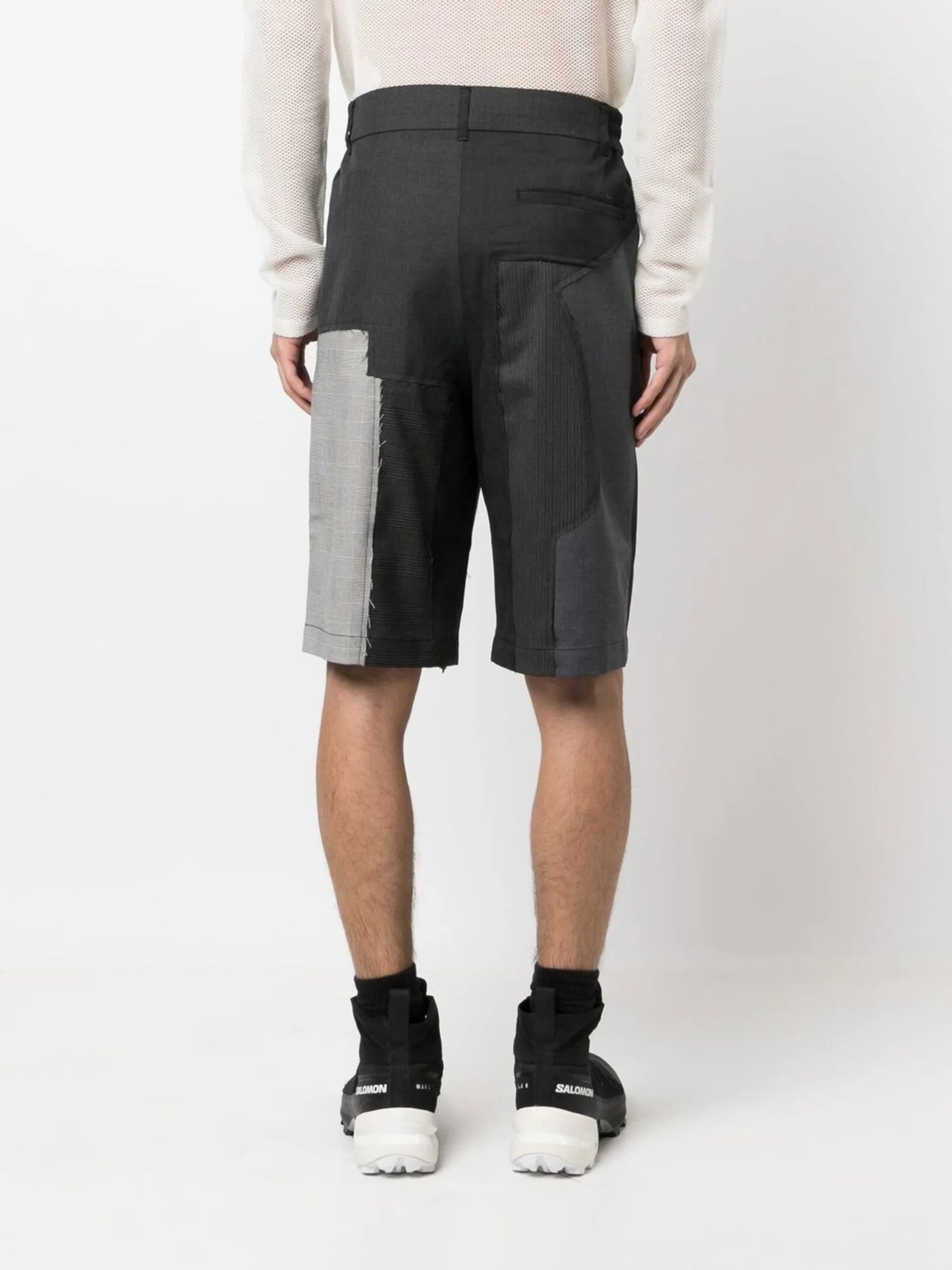 patchwork knee-length shorts