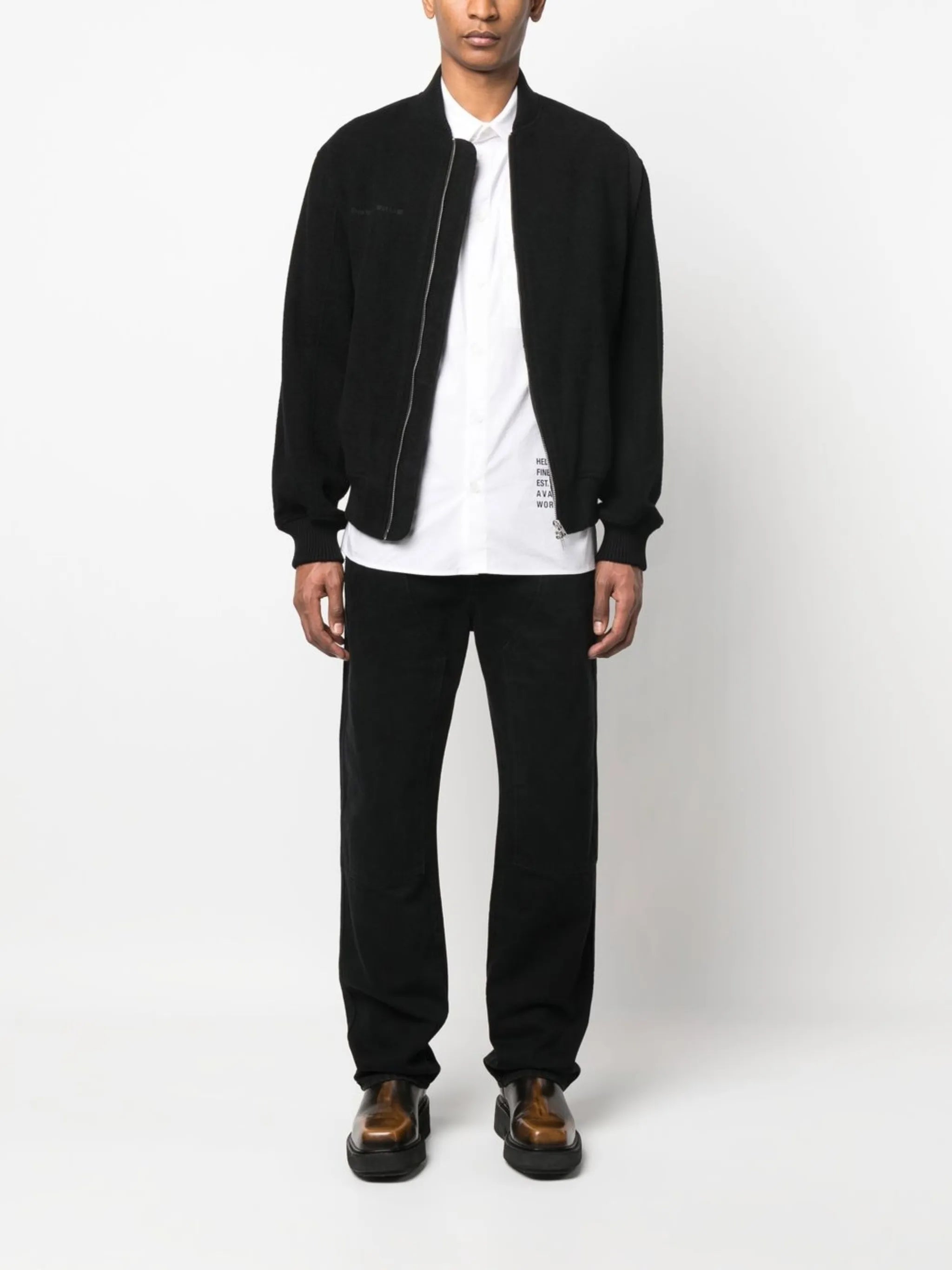 logo-print flap-pocket shirt