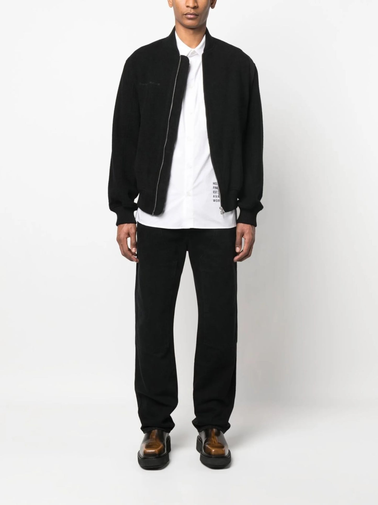 logo-print flap-pocket shirt