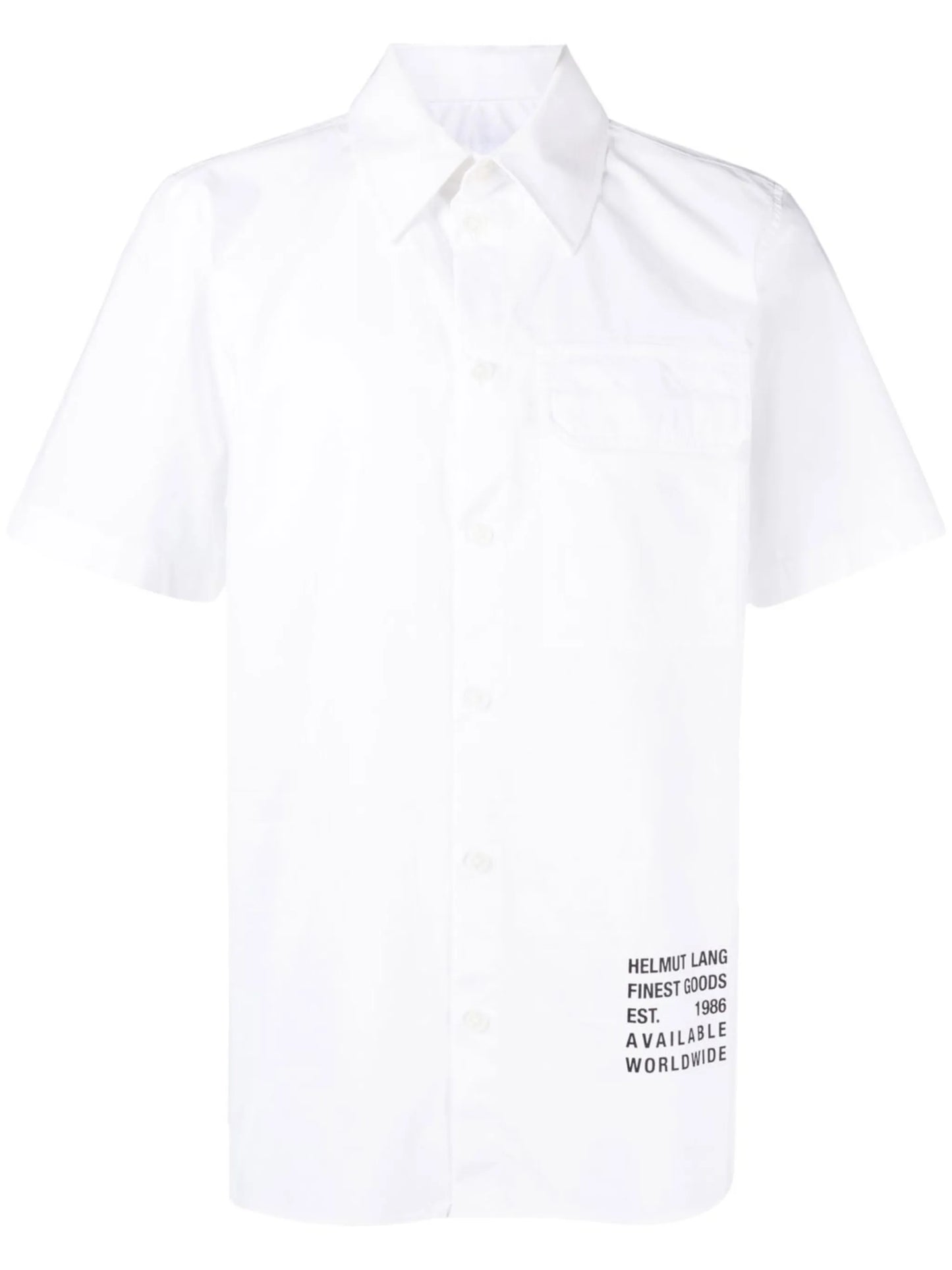 logo-print flap-pocket shirt