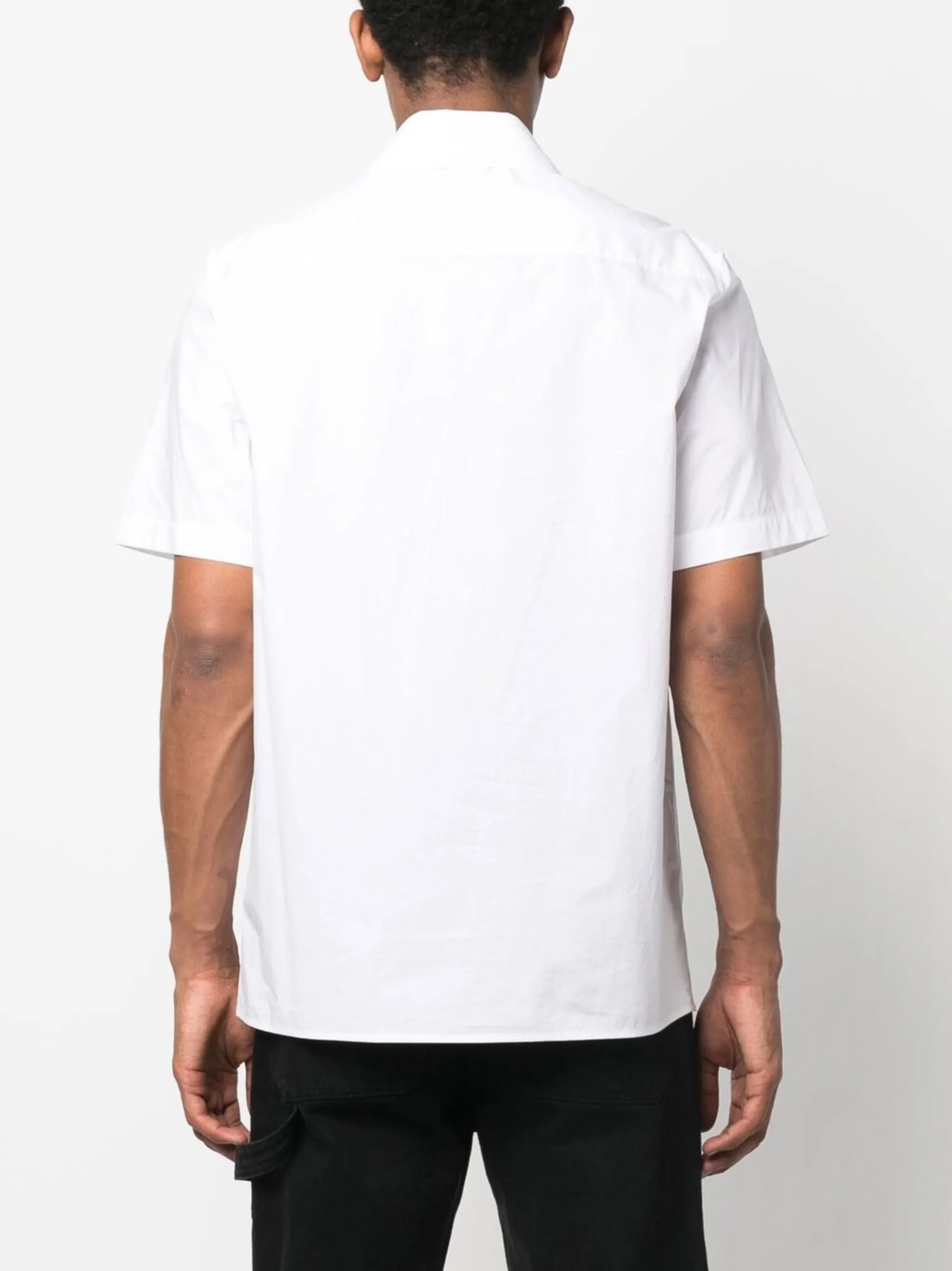 logo-print flap-pocket shirt