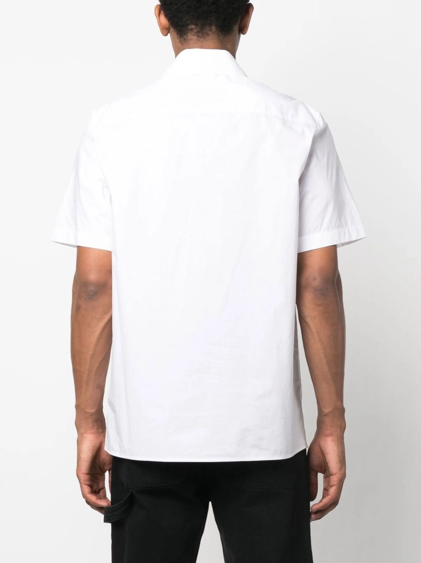 logo-print flap-pocket shirt