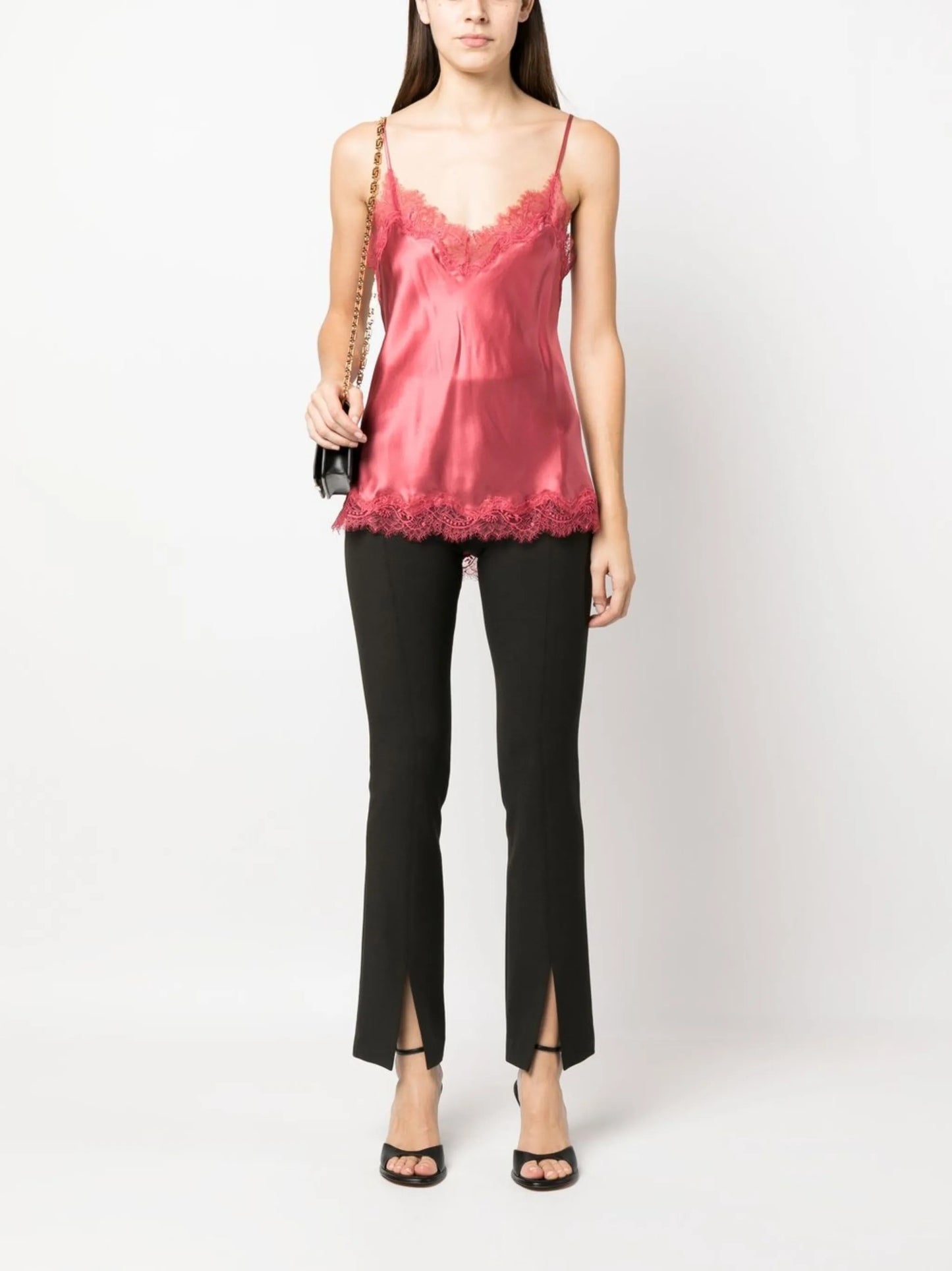 lace-trim silk camisole