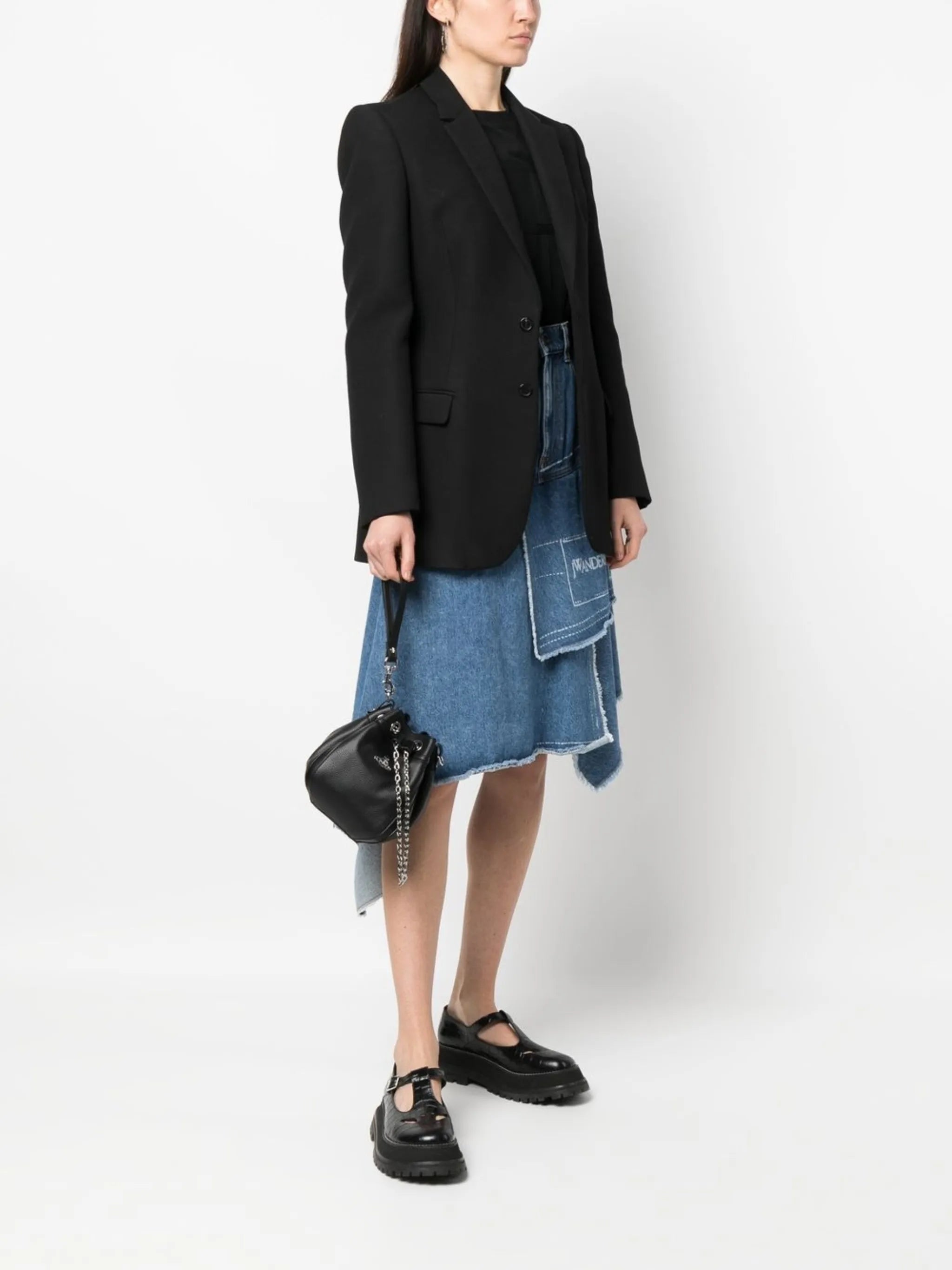 faux-leather chain-link bag
