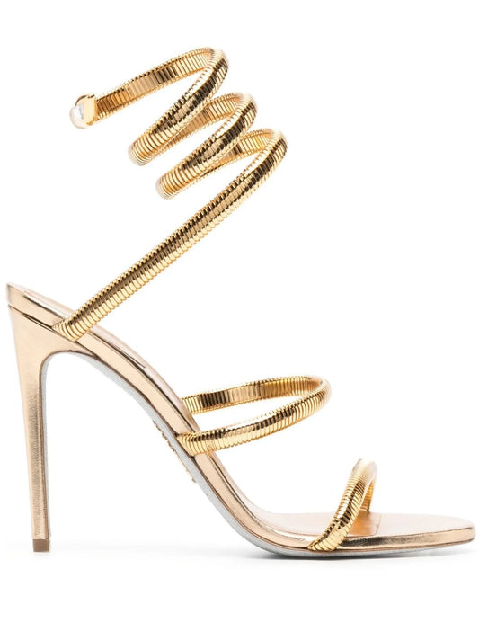 105mm wraparound leather sandals