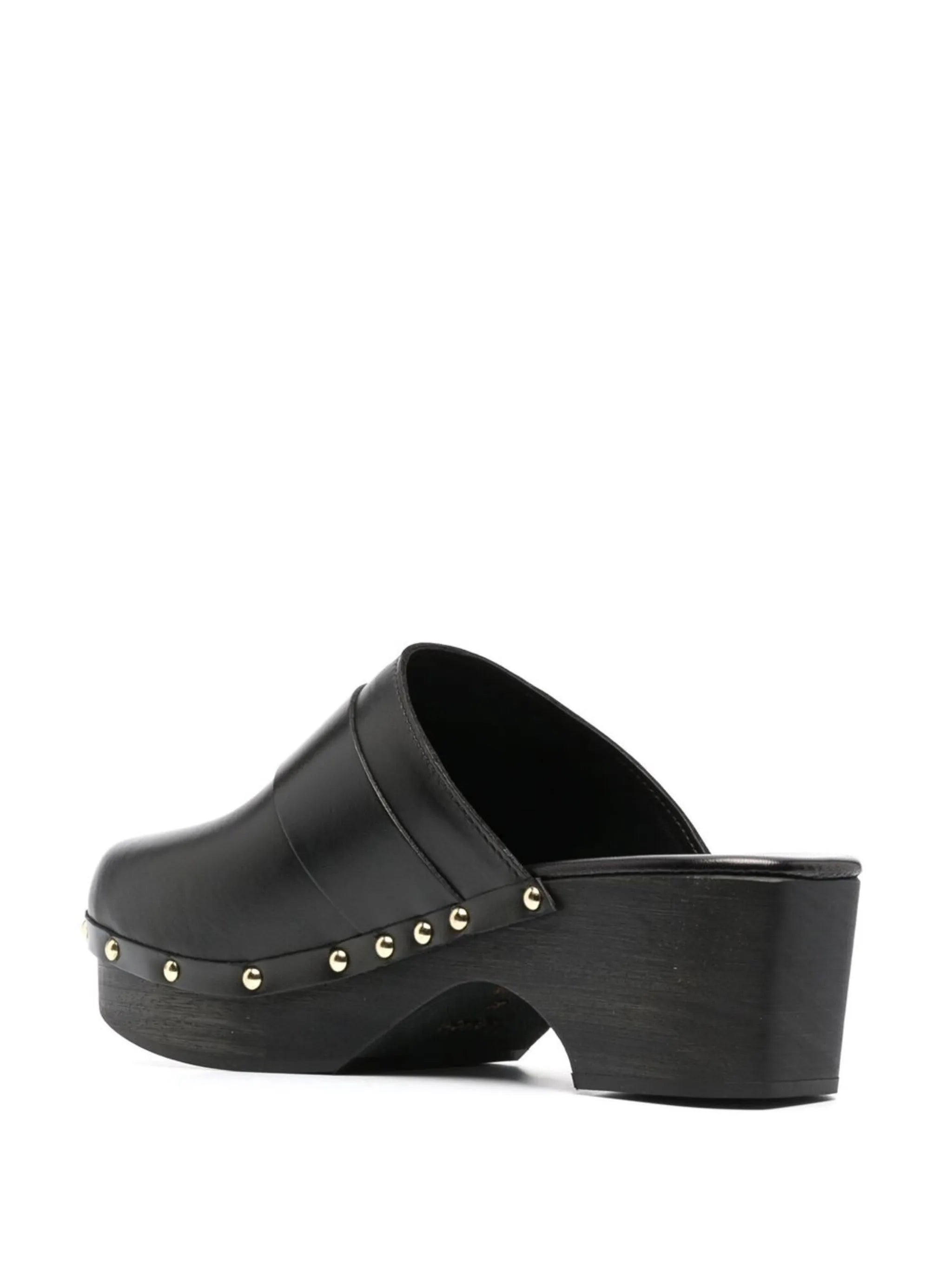 Bibi 60mm leather wooden clog
