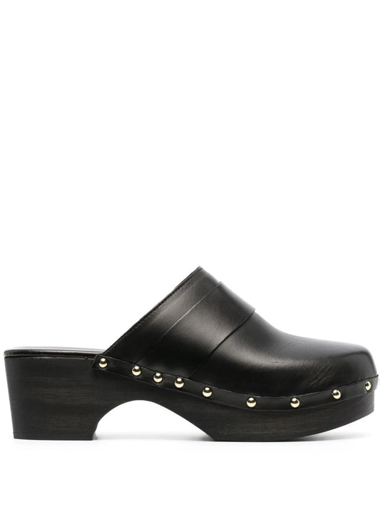 Bibi 60mm leather wooden clog